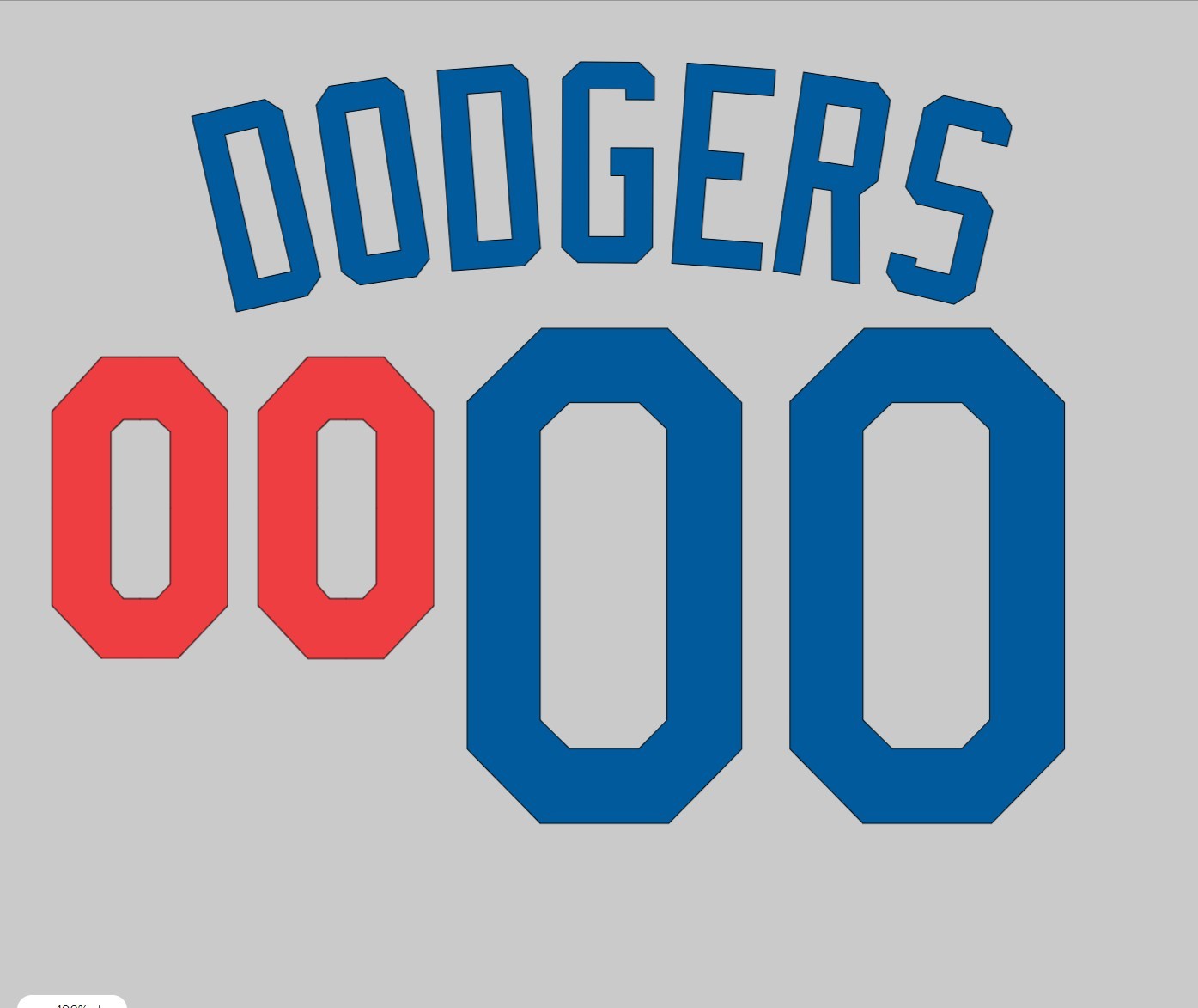 Los Angeles Dodgers Road Custom Name and Number Lettering Kit for Dodgers Jersey