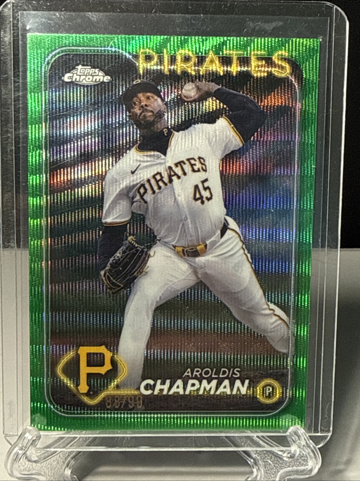Aroldis Chapman 2024 Topps Chrome Update Series Green Wave /99 #USC6 Pirates🔥⚾️