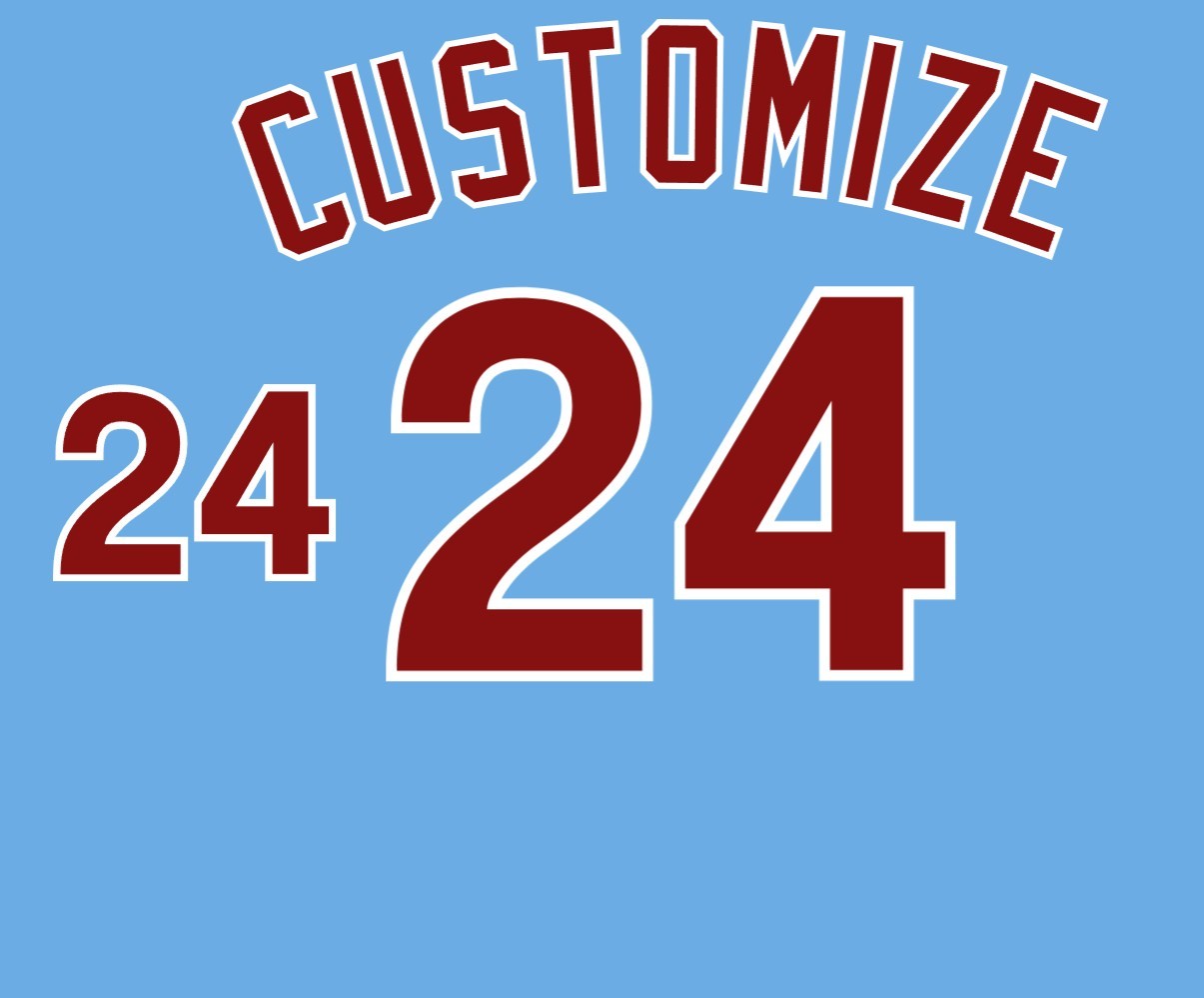 Philadelphia Phillies Blue Throwback Jersey Custom Name and Number Lettering Kit