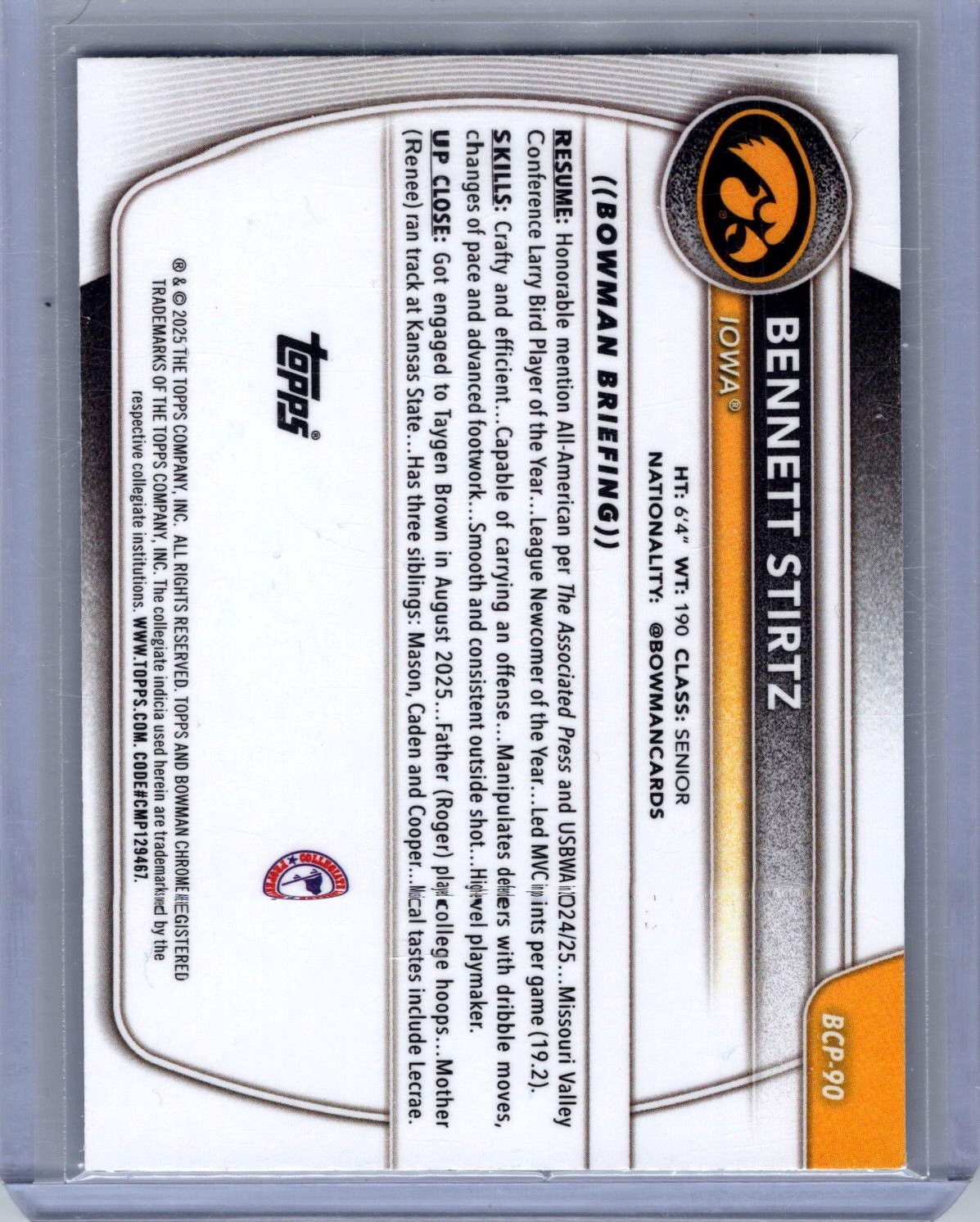 Bennett Stirtz Iowa Hawkeyes Basketball
