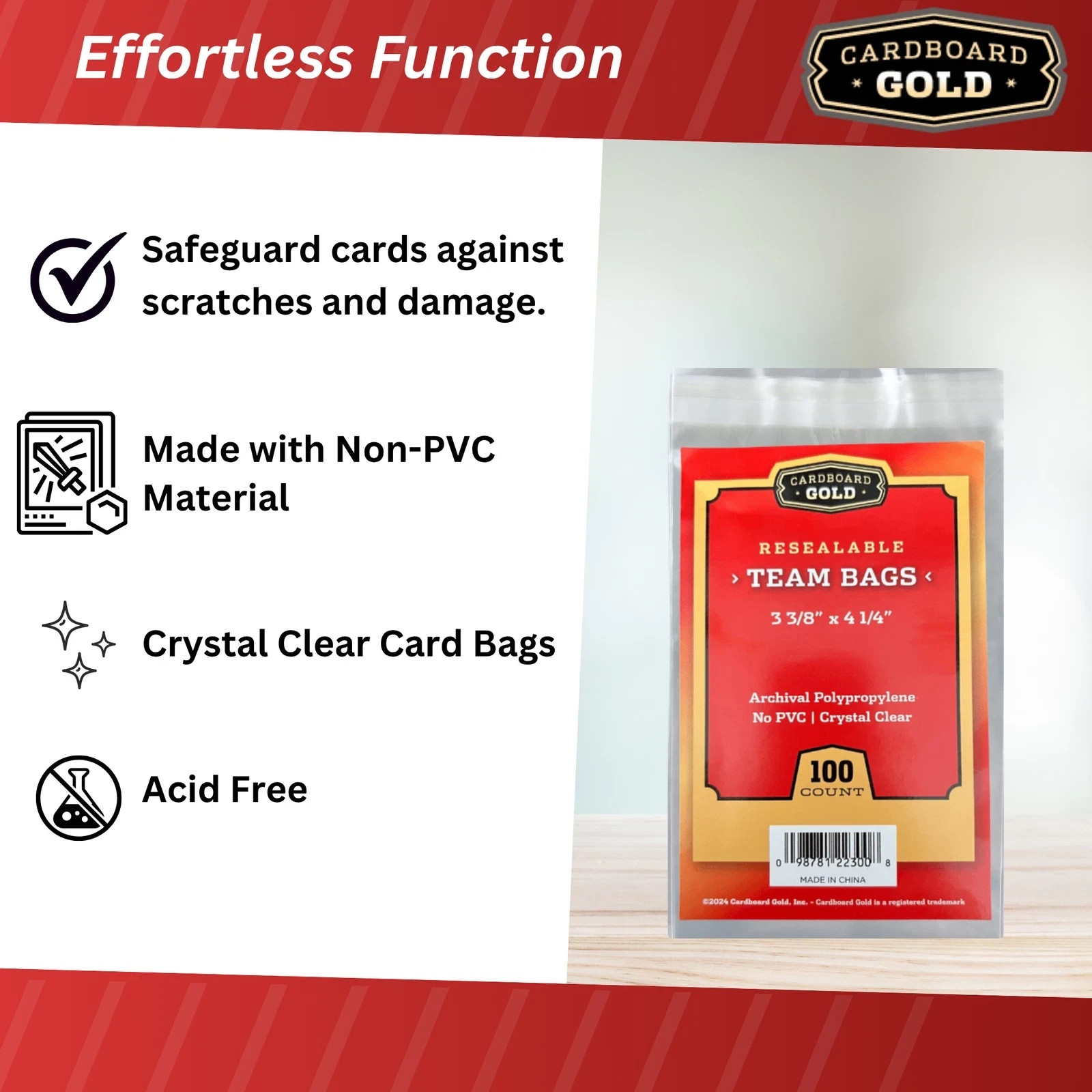 500 (5 Packs) CBG PREMIUM Resealable Ultra Team Bags NEXT GENERATION Pro TB