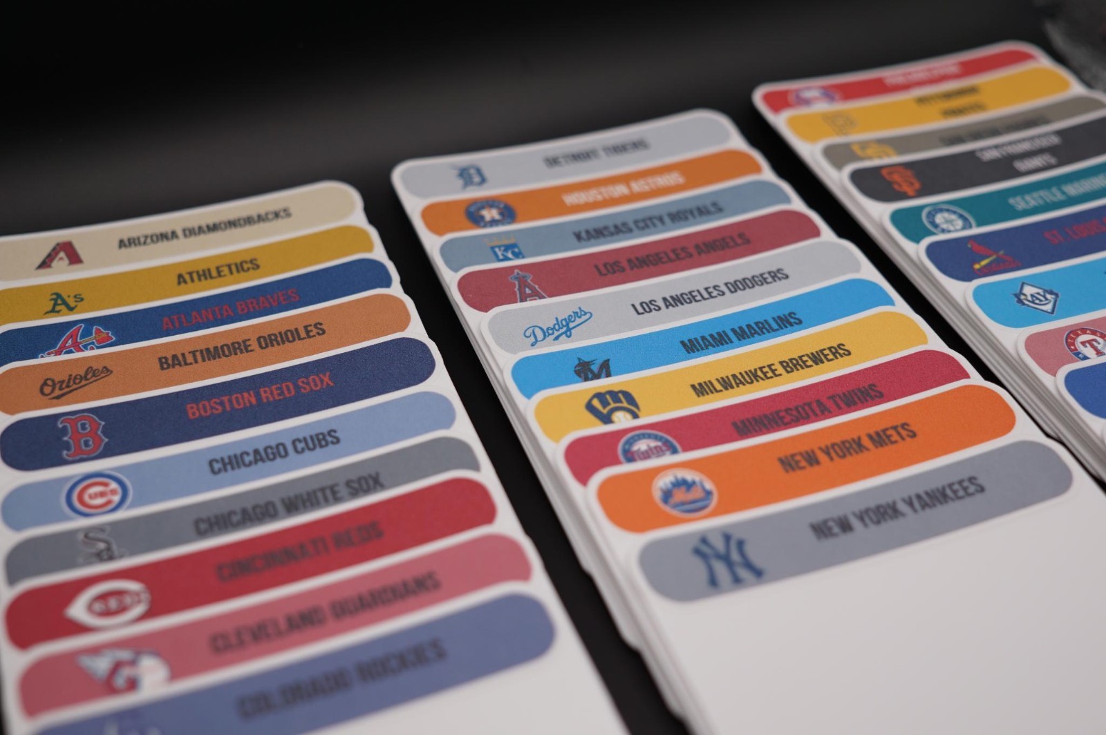 (30) Tall Trading Card Dividers with Custom MLB Team Labels (30 Team Set)