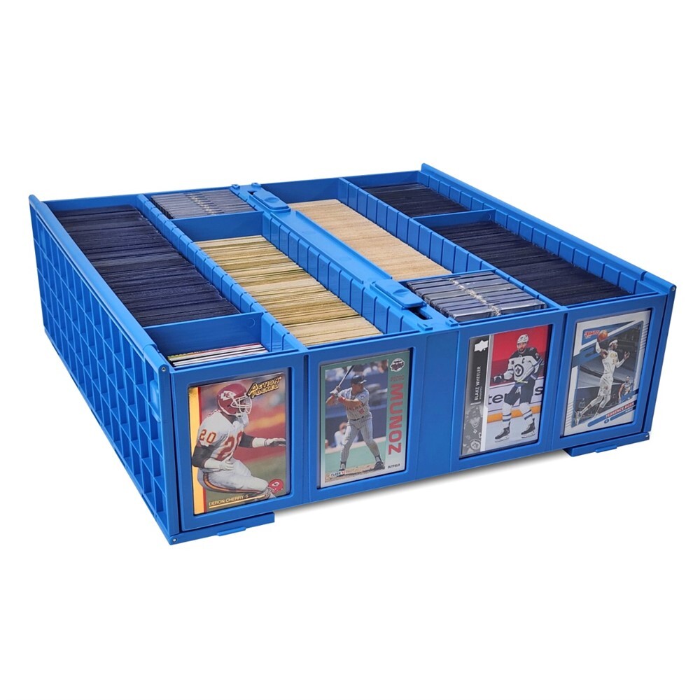 BCW Blue Plastic 3200 Count Collectible Baseball Trading Card Storage Bin