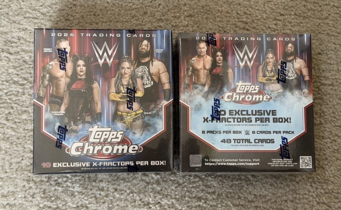 2026 TOPPS CHROME WWE Wrestling MEGA BOX New/Factory Sealed Free Shipping 2x