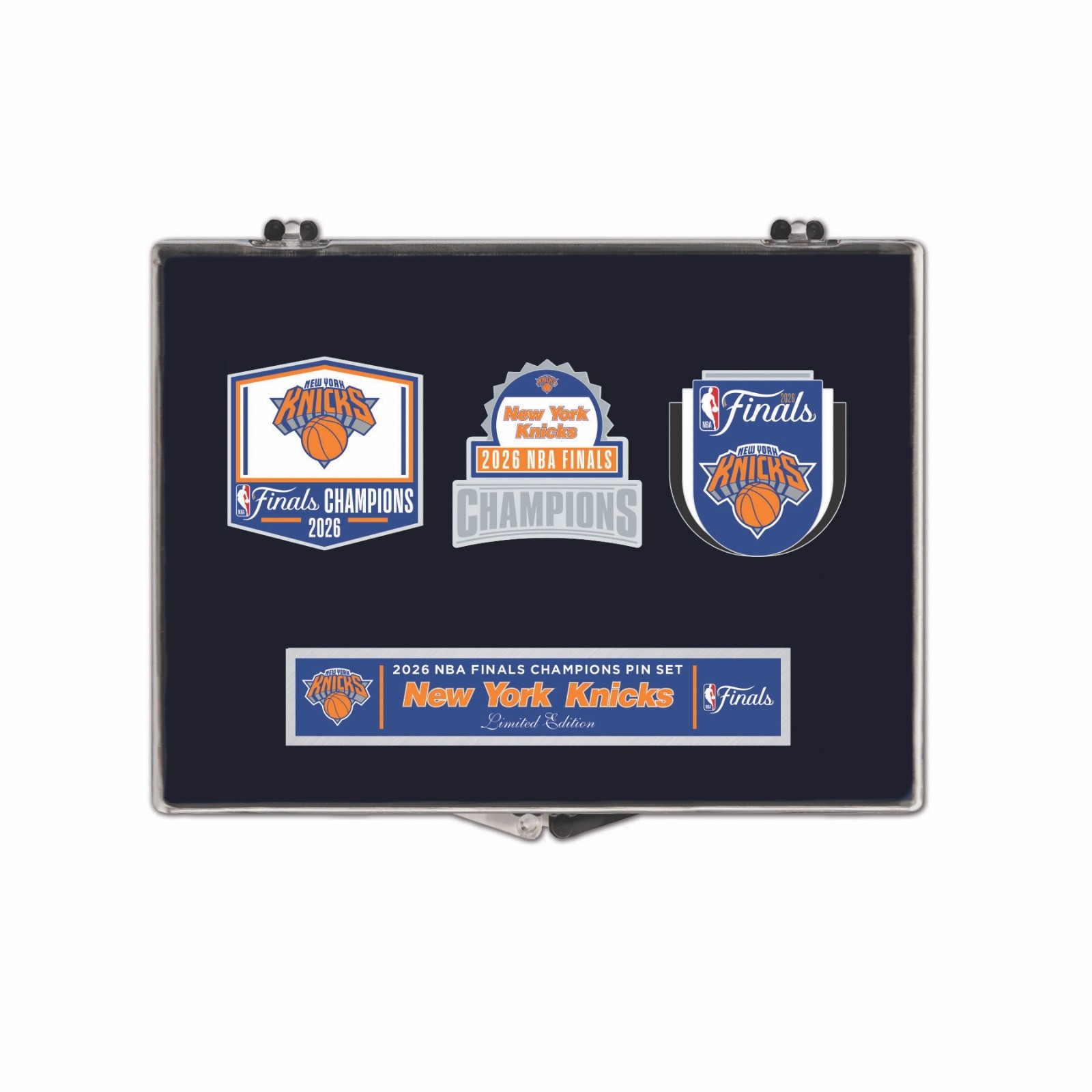 2025 2026 NBA Finals Champions New York Knicks Collector 3 Pin Set