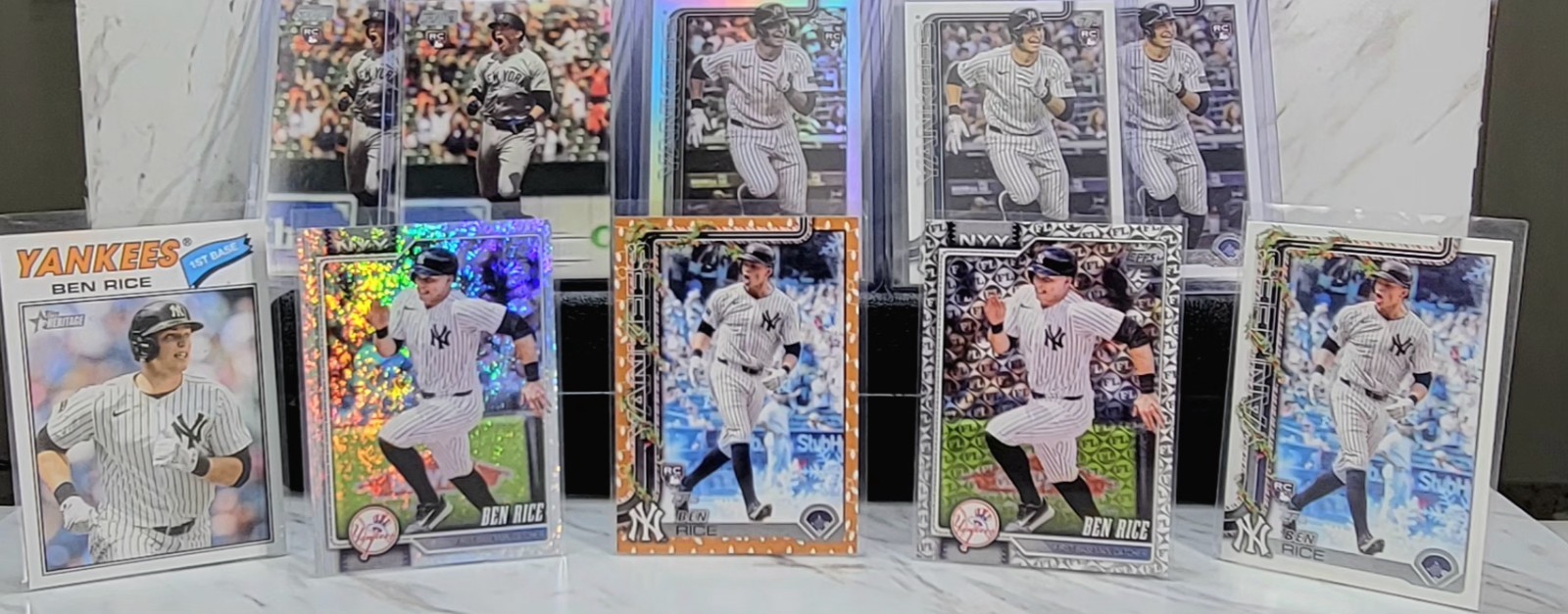 Ben Rice Lot x10 Topps Series 1,Stadium Club,Holiday,Update,Chrome-7 RC Yankees.