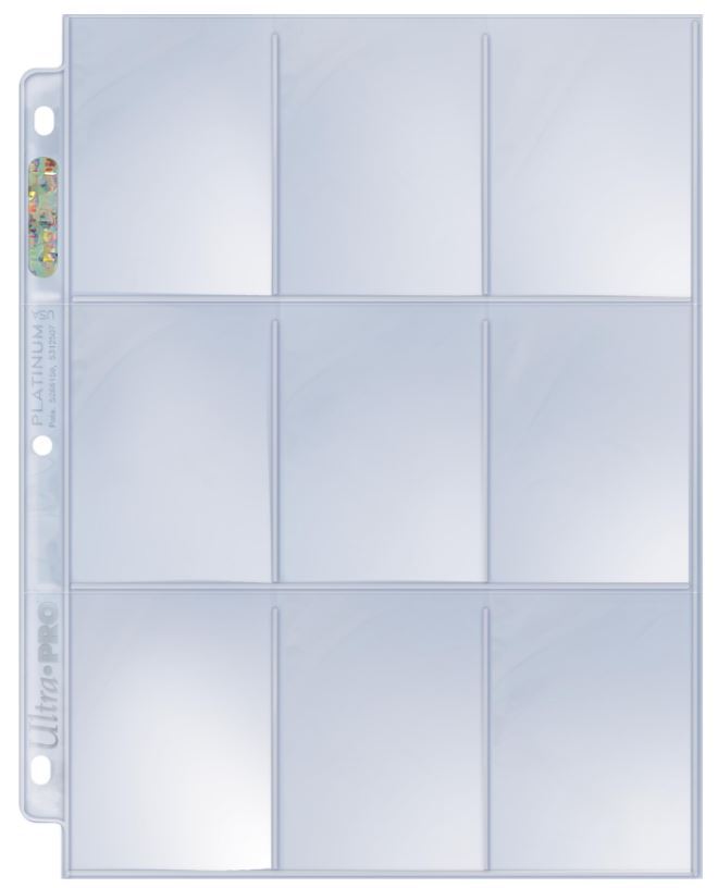 (10) Ultra Pro 9-Pocket Platinum Heavy Duty Trading Card Album Binder Pages