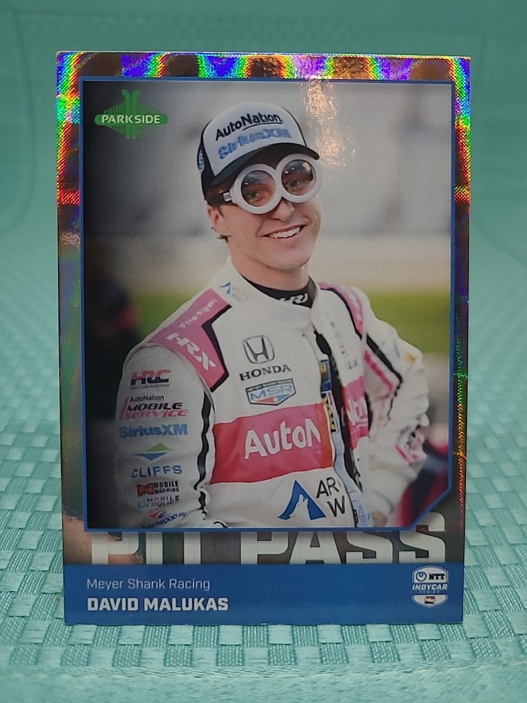 2025 Parkside Indycar Cross Hatch Square Laser Foil Pit Pass David Malukas