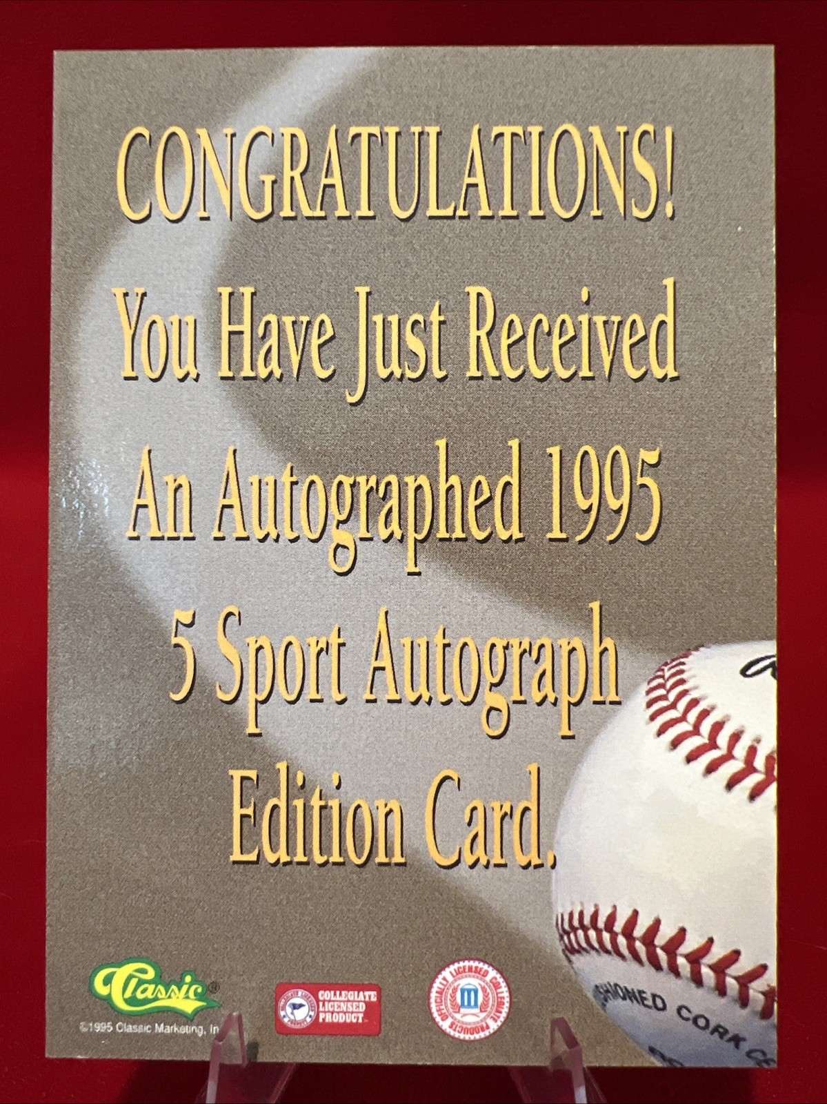 Alvie Shepherd 1995 Classic 5 Sport Auto Non-Numbered Baltimore Orioles. *B1