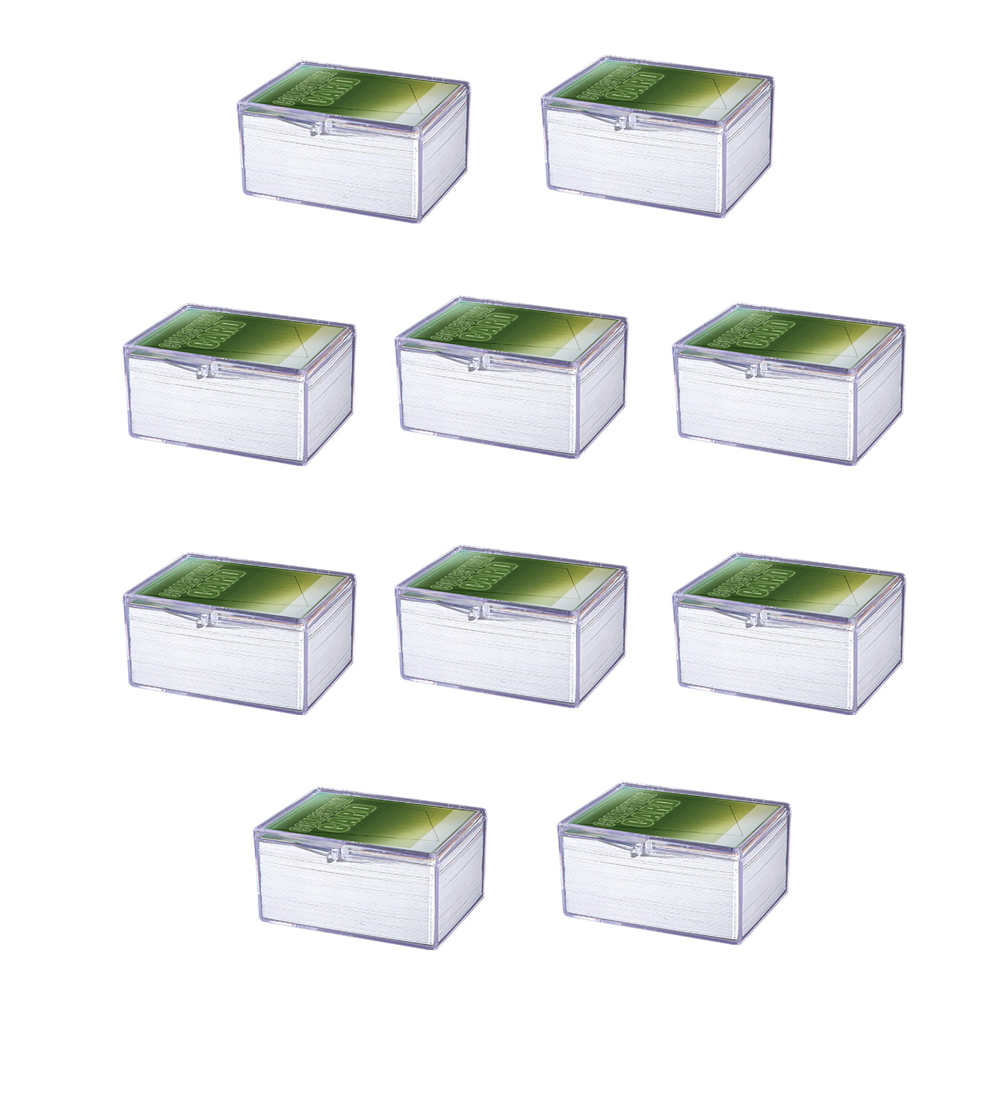 (Box of 10) Ultra Pro 100-Card Hinged Plastic Boxes Holders For Trading Cards