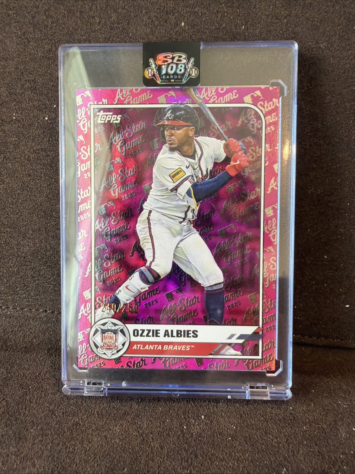 OZZIE ALBIES 249/250 Pink Foil 2025 Topps All Star Game #44 Atlanta Braves