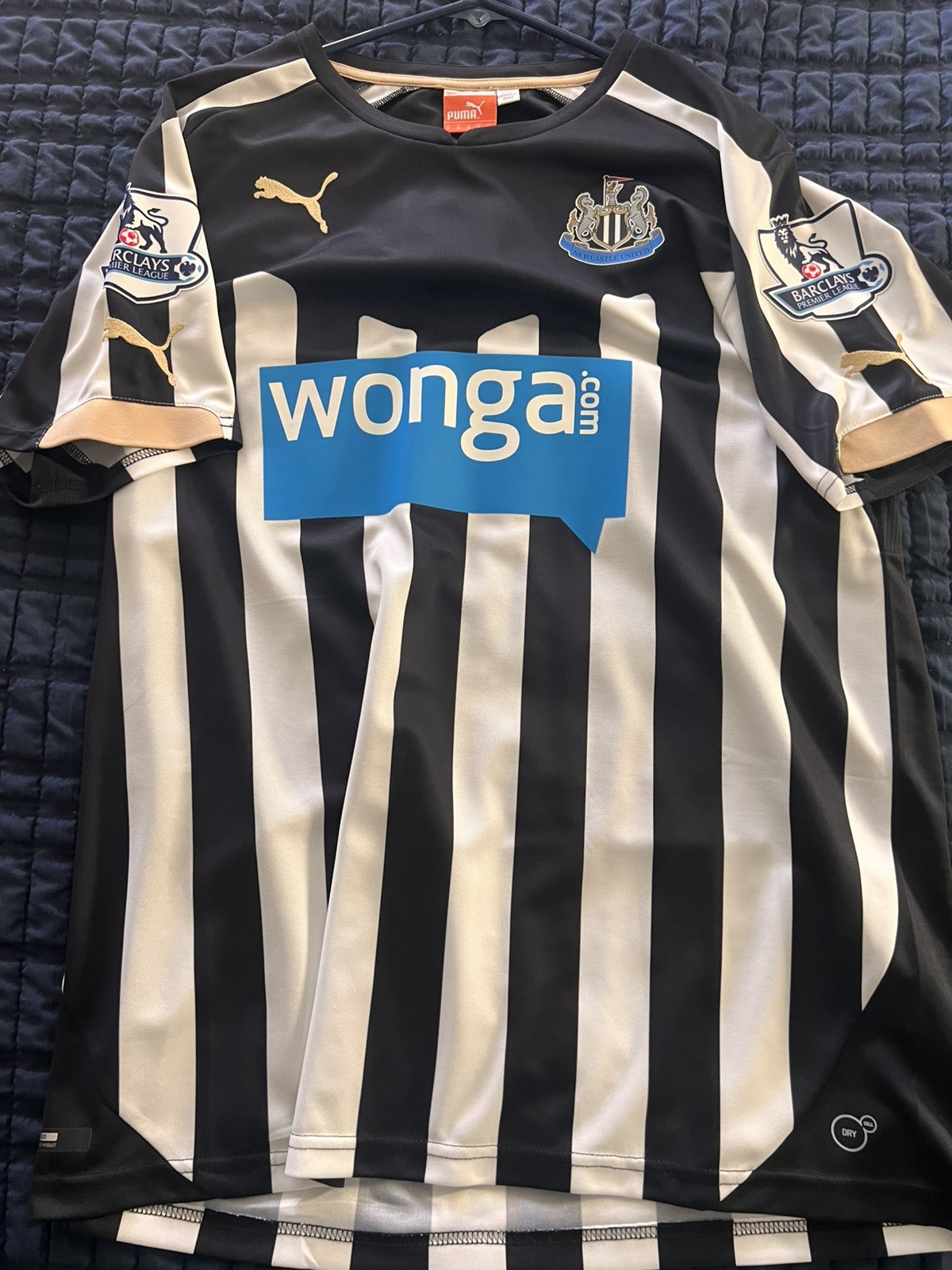 Newcastle United 2014 2015 Black White BLANK Puma Wonga Home Jersey Shirt Kit M