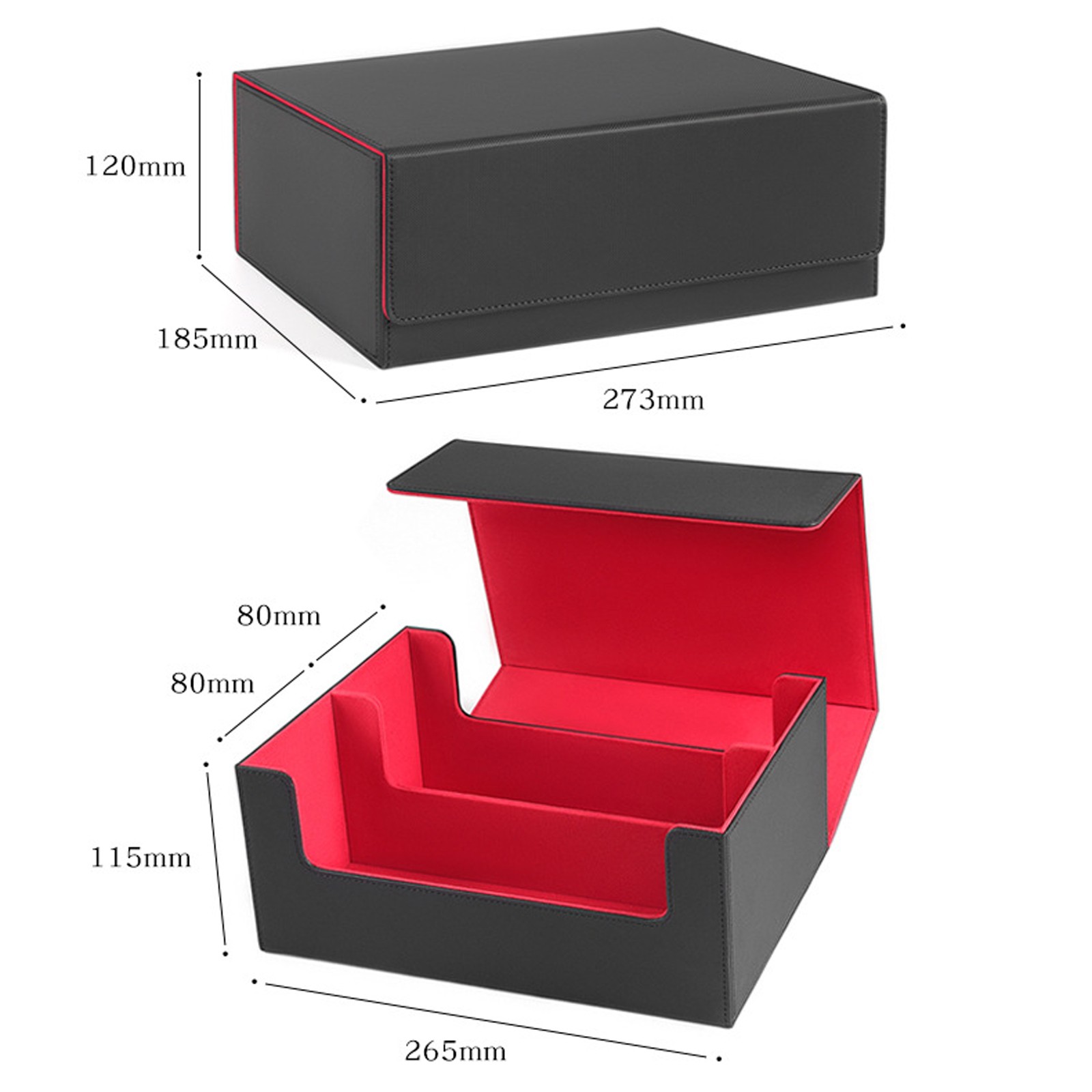 Magnetic Large Capacity 2-Row One Click Cards Holder Storage Box Trading Cards