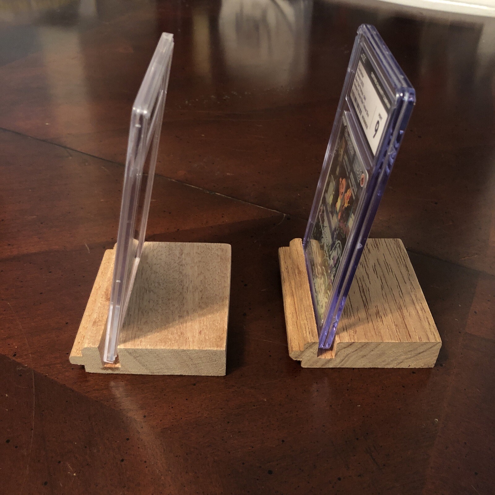 PSA Graded Card Stand Holder Display ⭐ 5-pack ⭐ Hardwood ⭐ Original Design