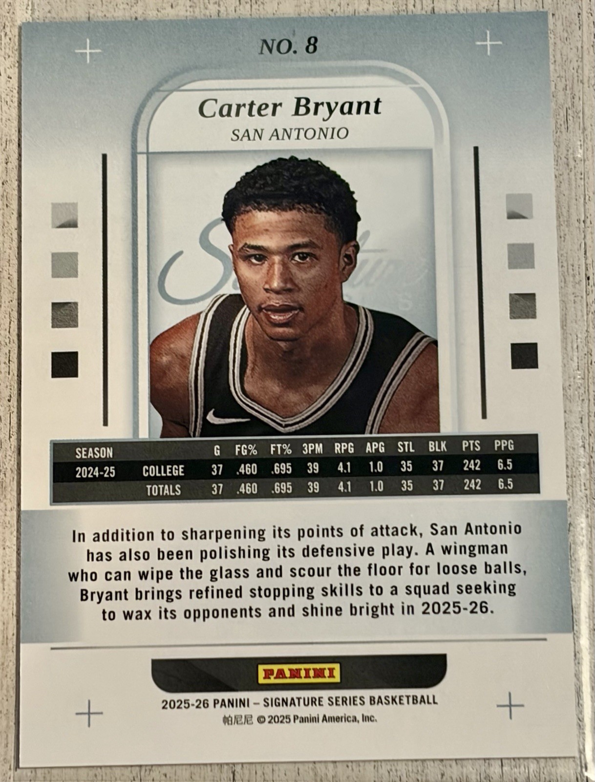 2026 Topps Signature Series Carter Bryant Purple /55