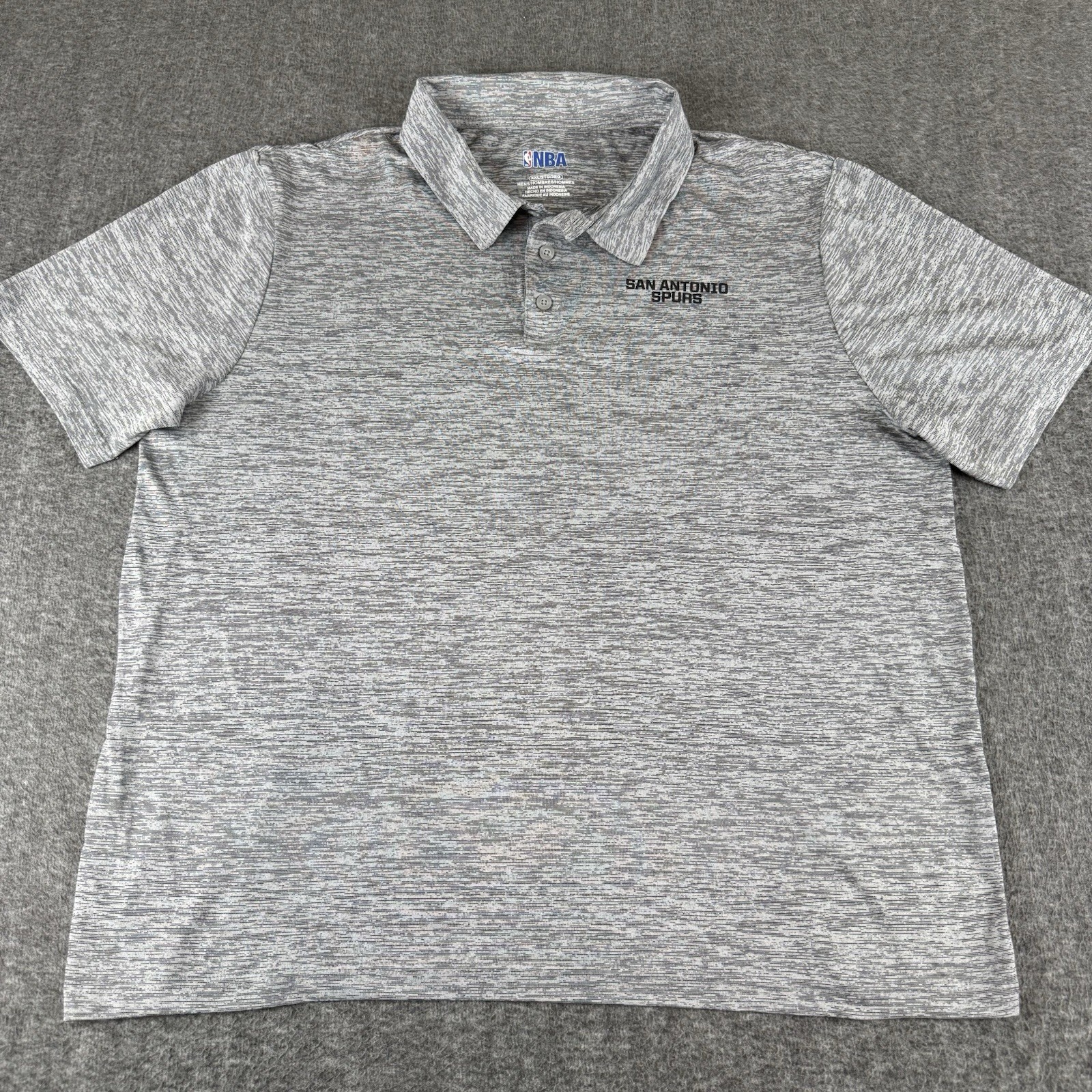 San Antonio Spurs Polo Shirt Mens 2XL Gray Space Golf NBA Basketball Performance