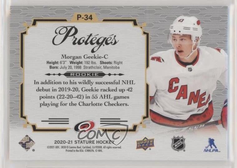 2020-21 Upper Deck Stature Proteges Morgan Geekie #P-34 Rookie RC 14sr