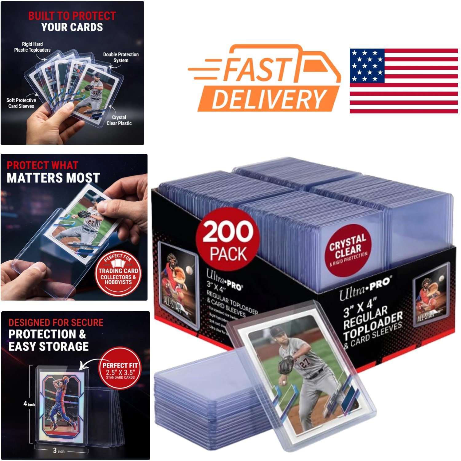 Transparent Card Sleeves 200 Count 3×4 Inch Durable Protection for Collectibles