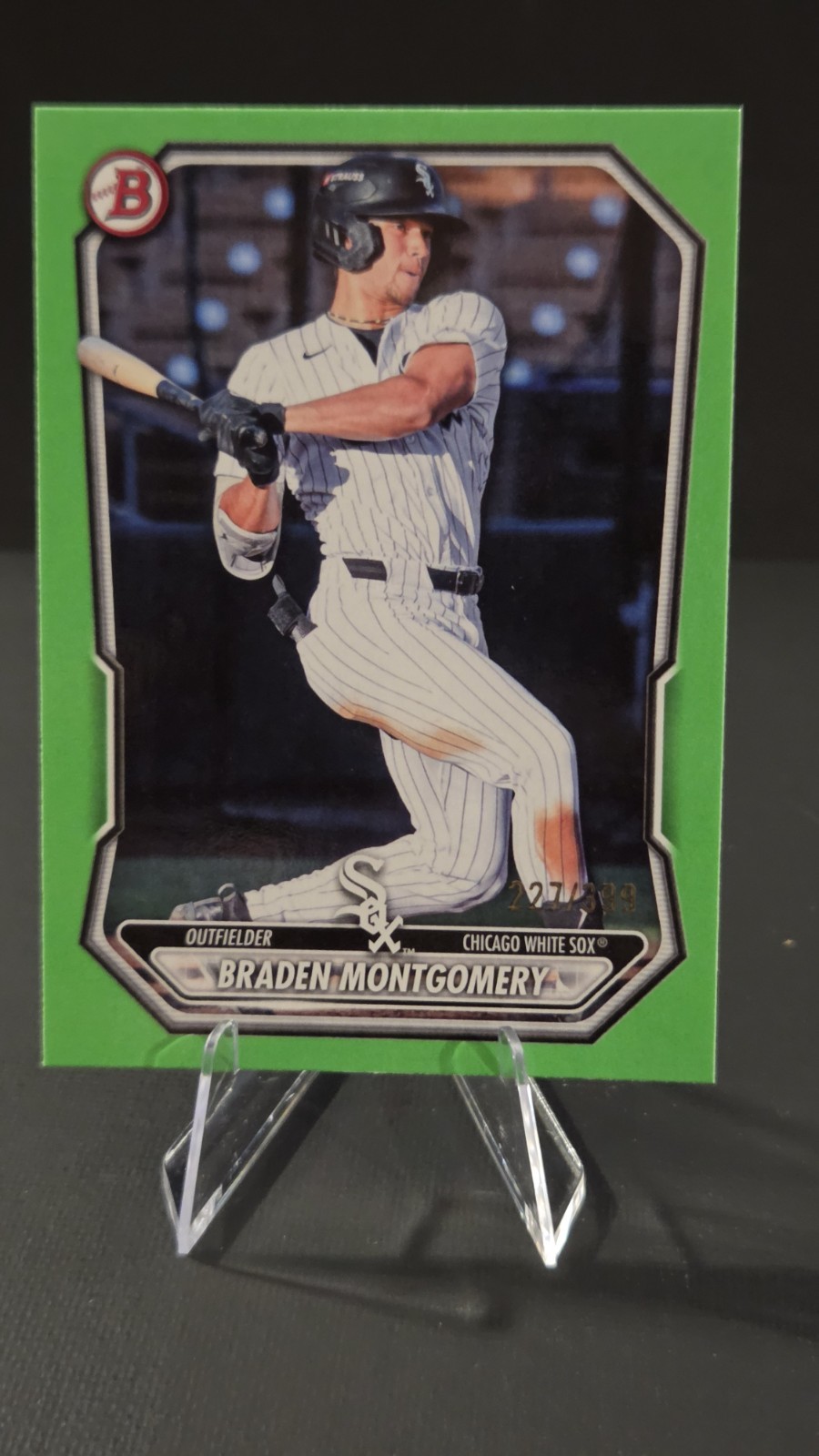 2026 Bowman Braden Montgomery Neon Green Paper Parallel /399 #BP-53 White Sox