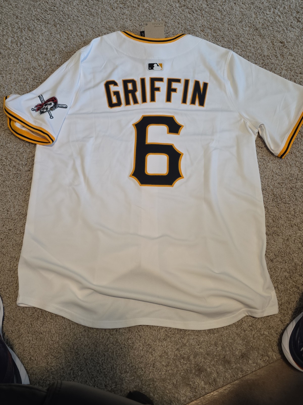 Konnor Griffin #6 Nike Replica White Home 2026 MLB Limited Jersey Pirates NWT L