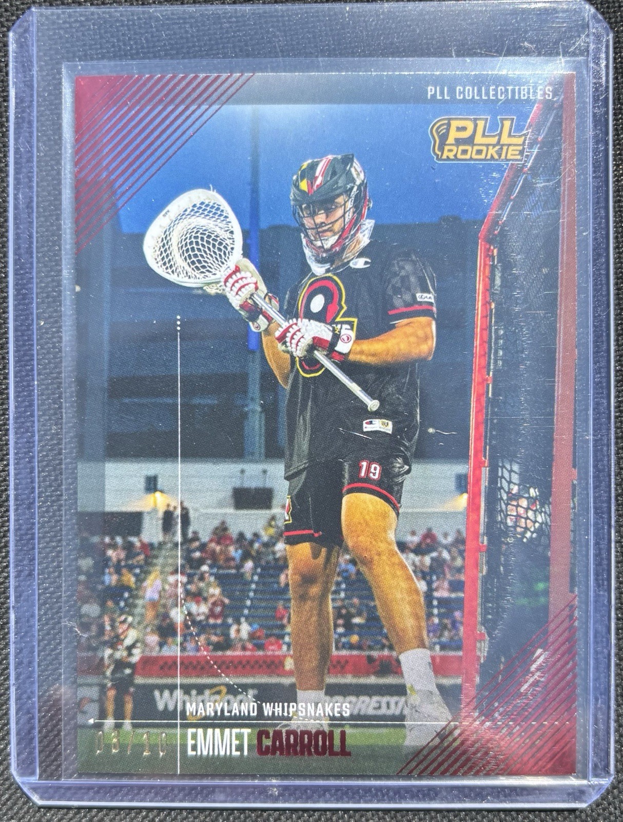 2026 PLL Lacrosse Fieldside II Emmet Carroll 03/10 Red Insert