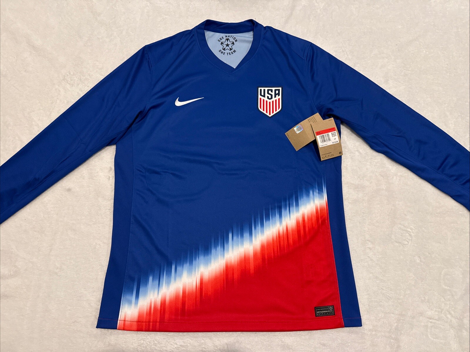 2024 Nike Men’s United States Long Sleeve Away Soccer Jersey Large L US USMNT