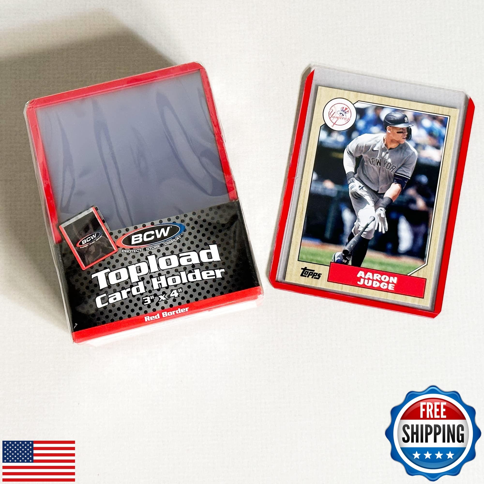 BCW 3×4 Topload Card Holder – Red Border | 25 Pack | Premium Quality Rigid PV