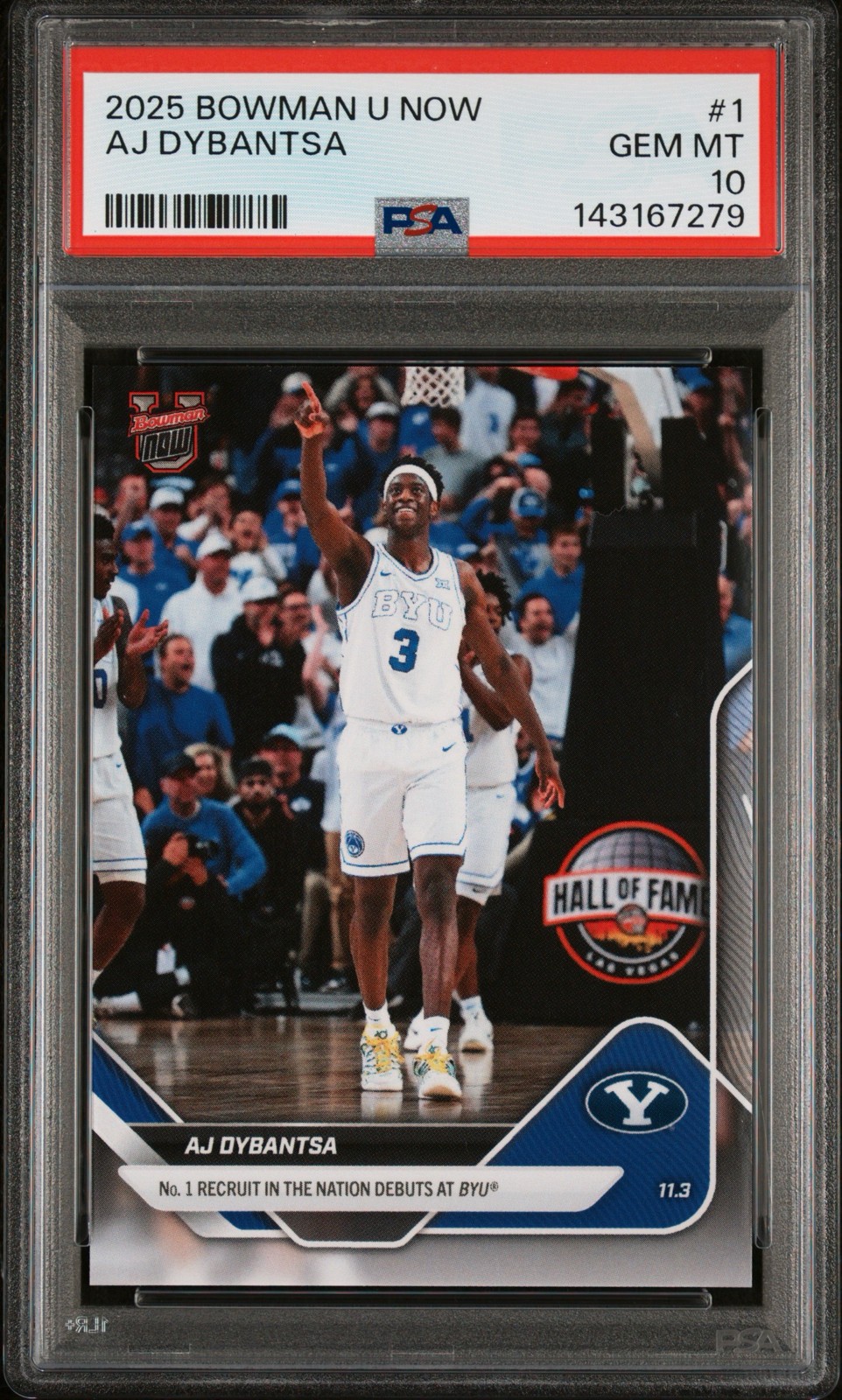2025-26 Bowman U Now – AJ Dybantsa #1 NCAA Debut (RC) BYU PSA 10 Gem Mint