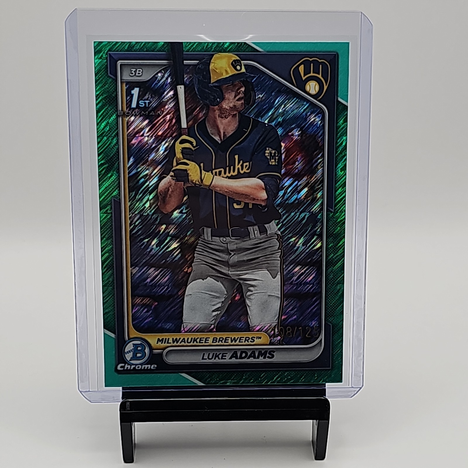 2024 Bowman Chrome Prospects Luke Adams #BCP-50 Aqua Shimmer Refractor /125 (RC)