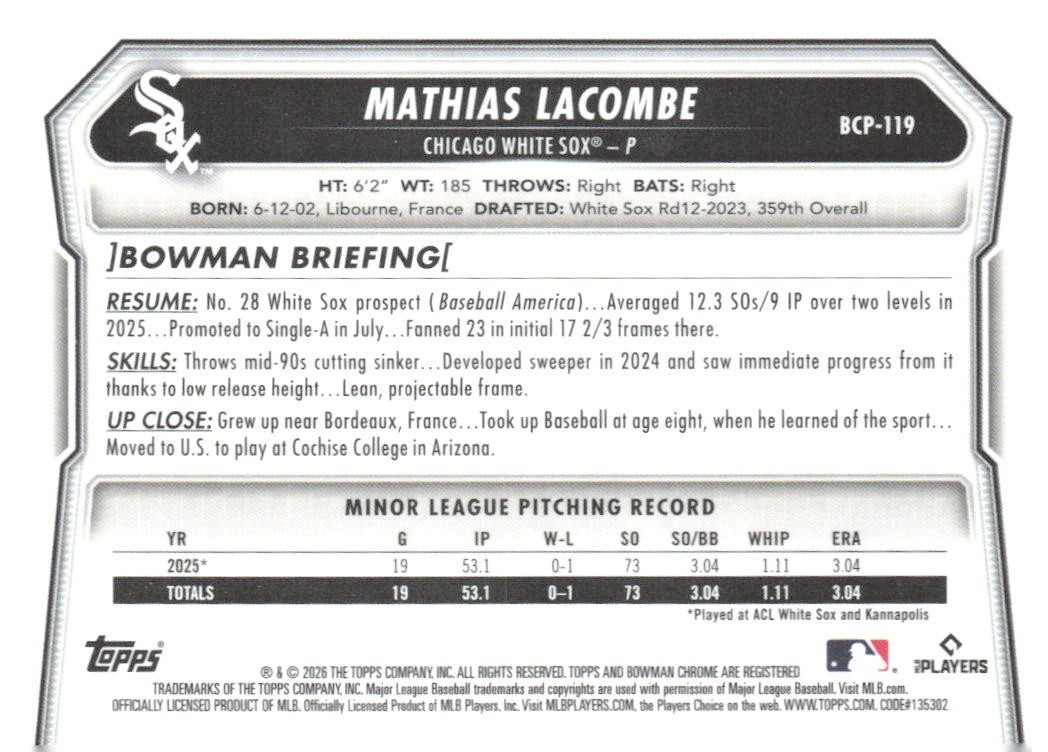 2026 Bowman Chrome Prospects – Pick your Card- Save up to 45% off each