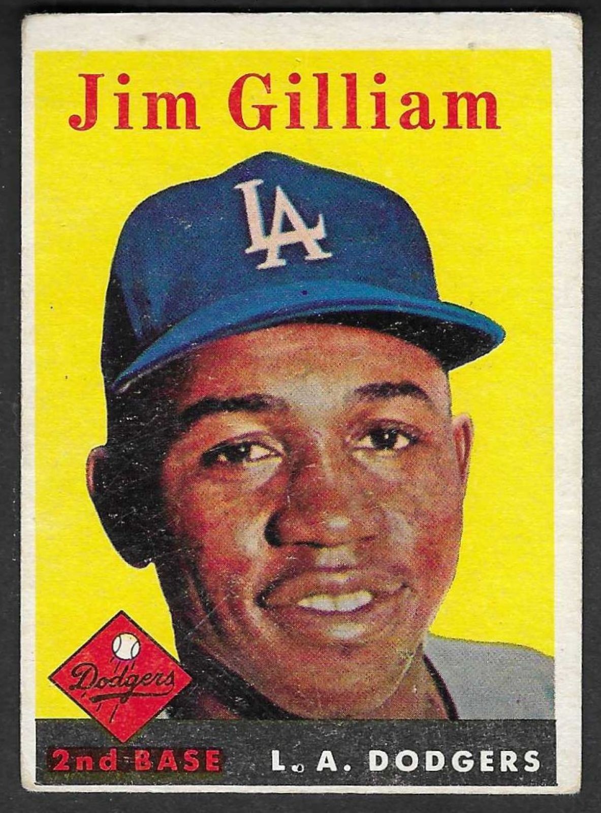 1958 TOPPS – #215 JIM GILLIAM (DODGERS)!! GREAT CARD!!