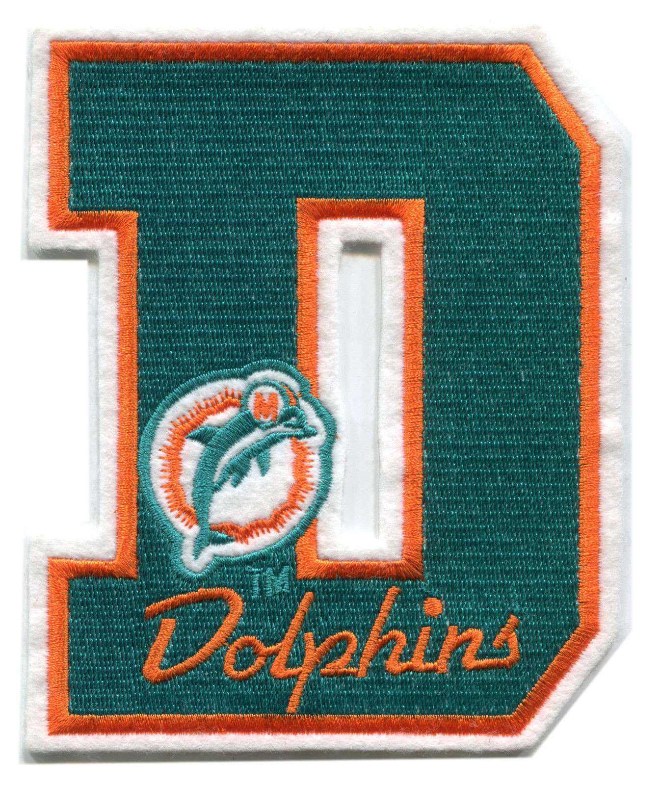 MIAMI DOLPHINS NFL FOOTBALL VINTAGE 5″ LETTER LOGO TEAM PATCH