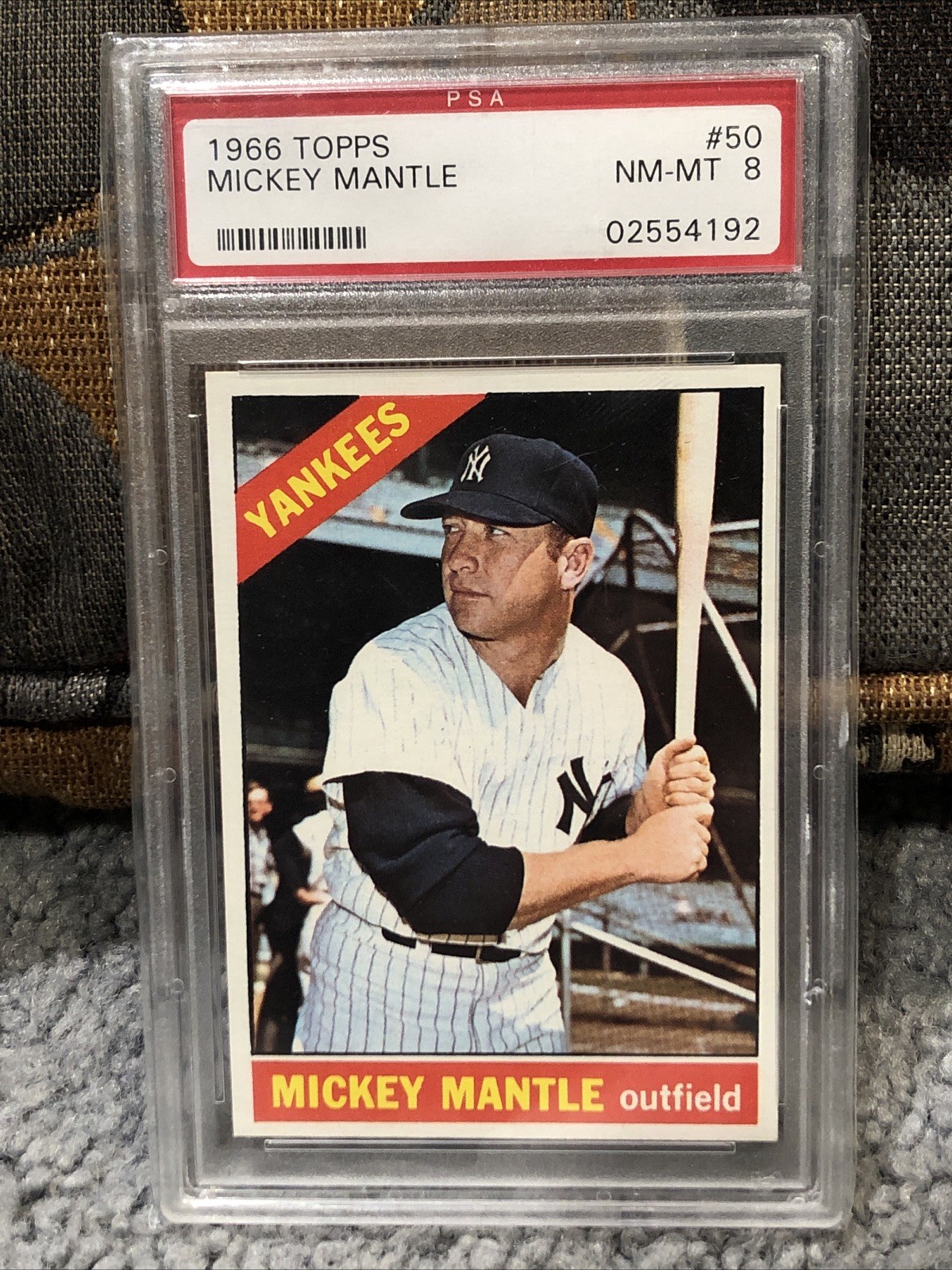 1966 Topps Mickey Mantle #50 NM-MT PSA 8 New York Yankees Hall of Fame