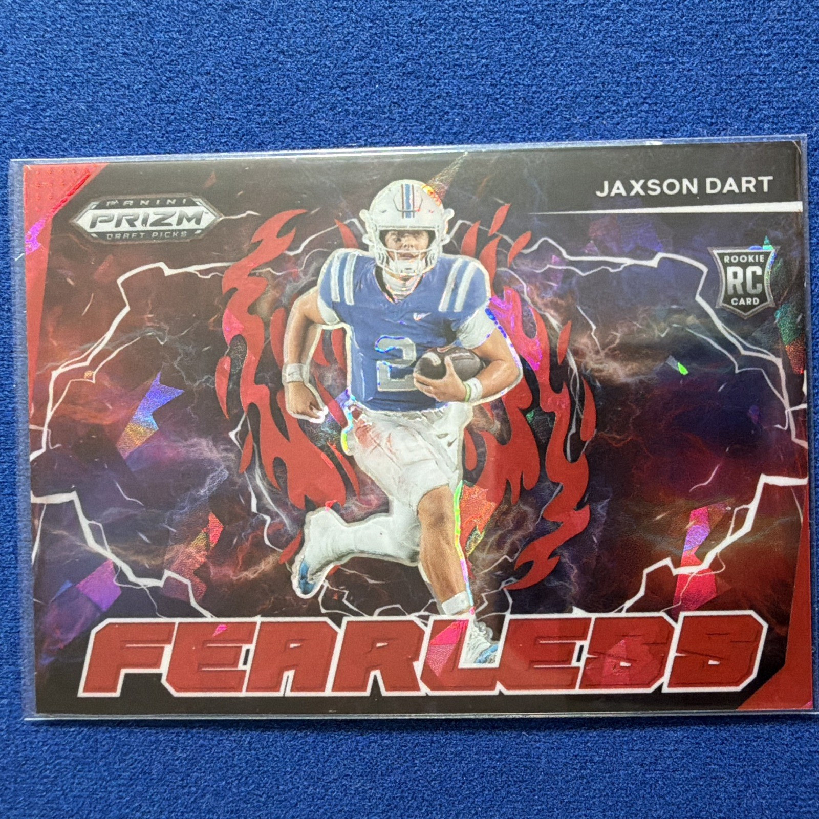 Panini 2023 Prizm Draft Picks Jaxson Dart Red Ice #F-JDT Fearless Insert RC