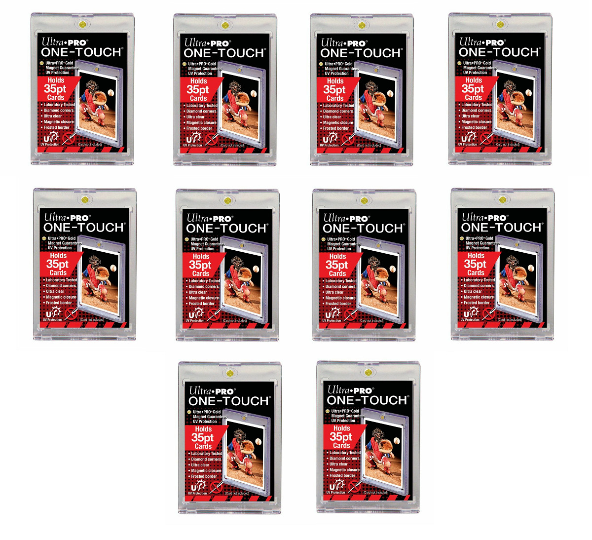10 Ultra Pro One Touch Magnetic Trading Card Holder Regular 35pt w/ UV 81575