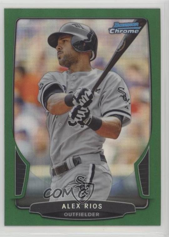 2013 Bowman Chrome Rack Pack Green Refractor Alex Rios #120 a2v