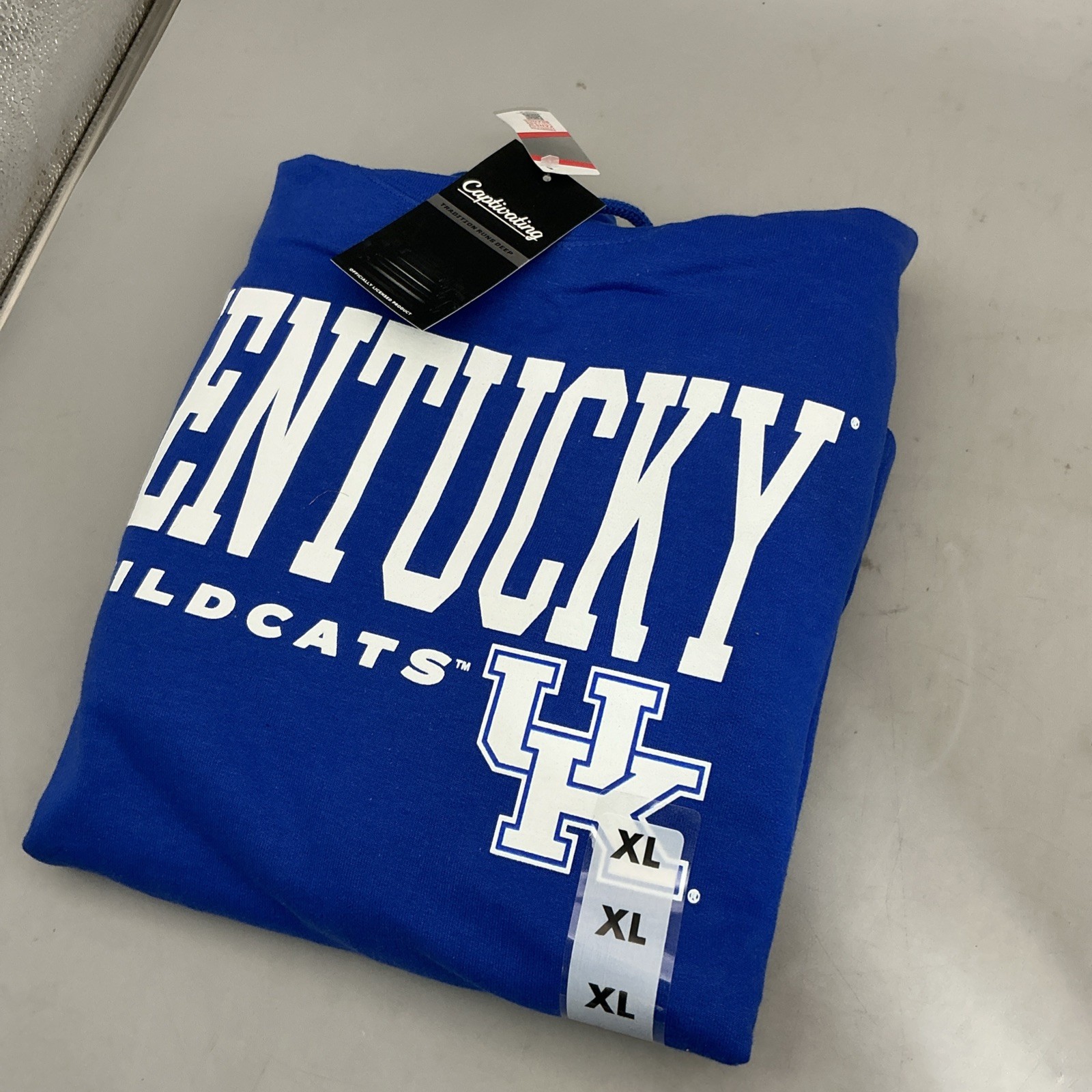 Kentucky Wildcats UK Men’s Football Hoodie Size XL Blue Brand New