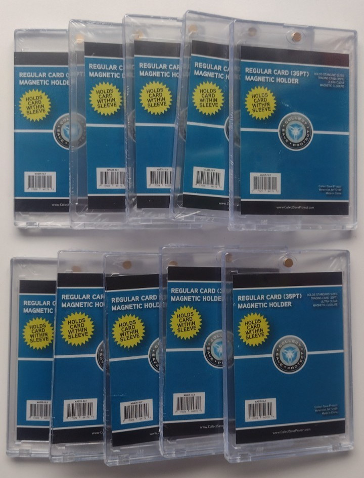 (10) CSP 35Pt. Magnetic UV Card Holder Protector New NIP Corner Protection