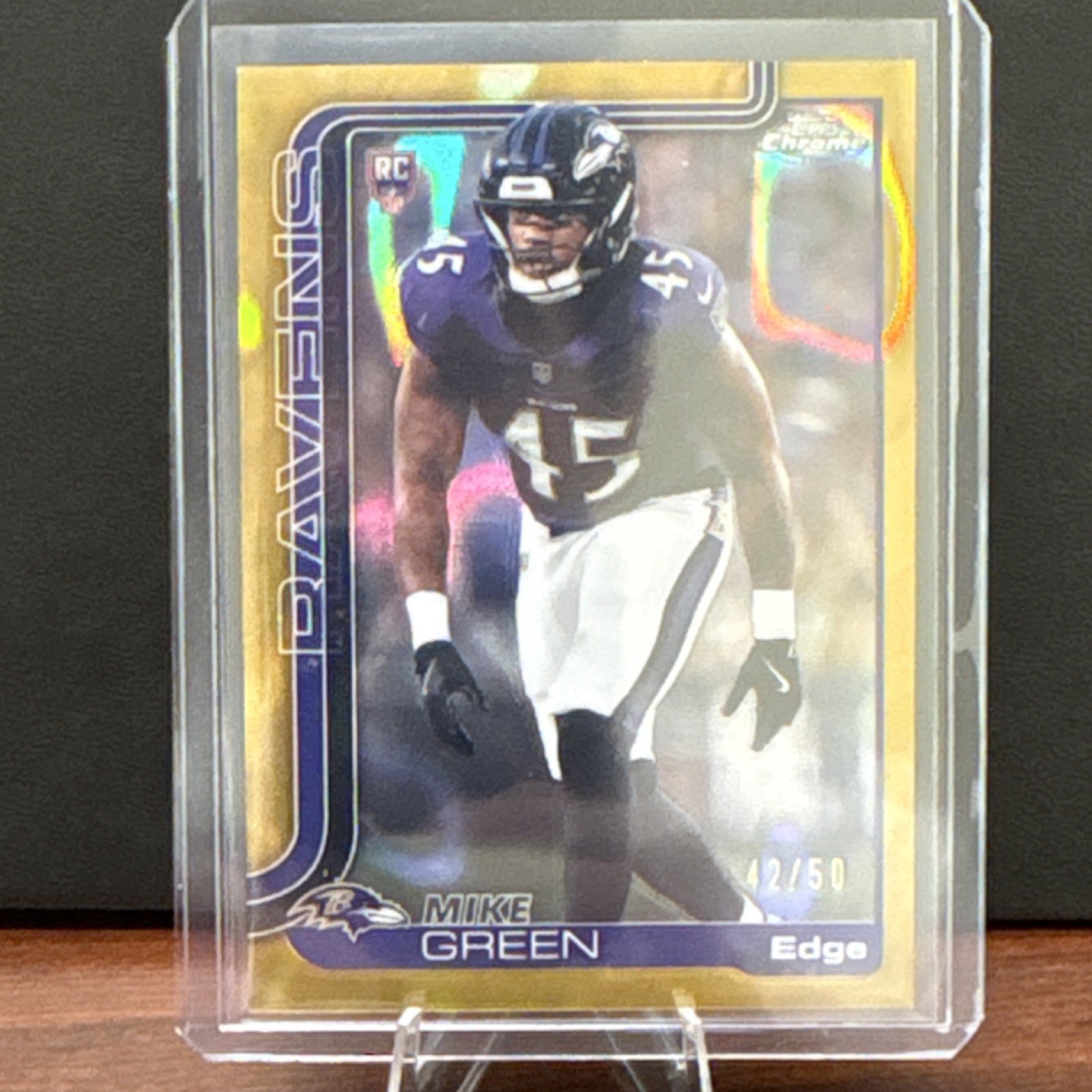 Topps Chrome Mike Green Gold #42 /50 Rookie #376 Baltimore Ravens Football Card
