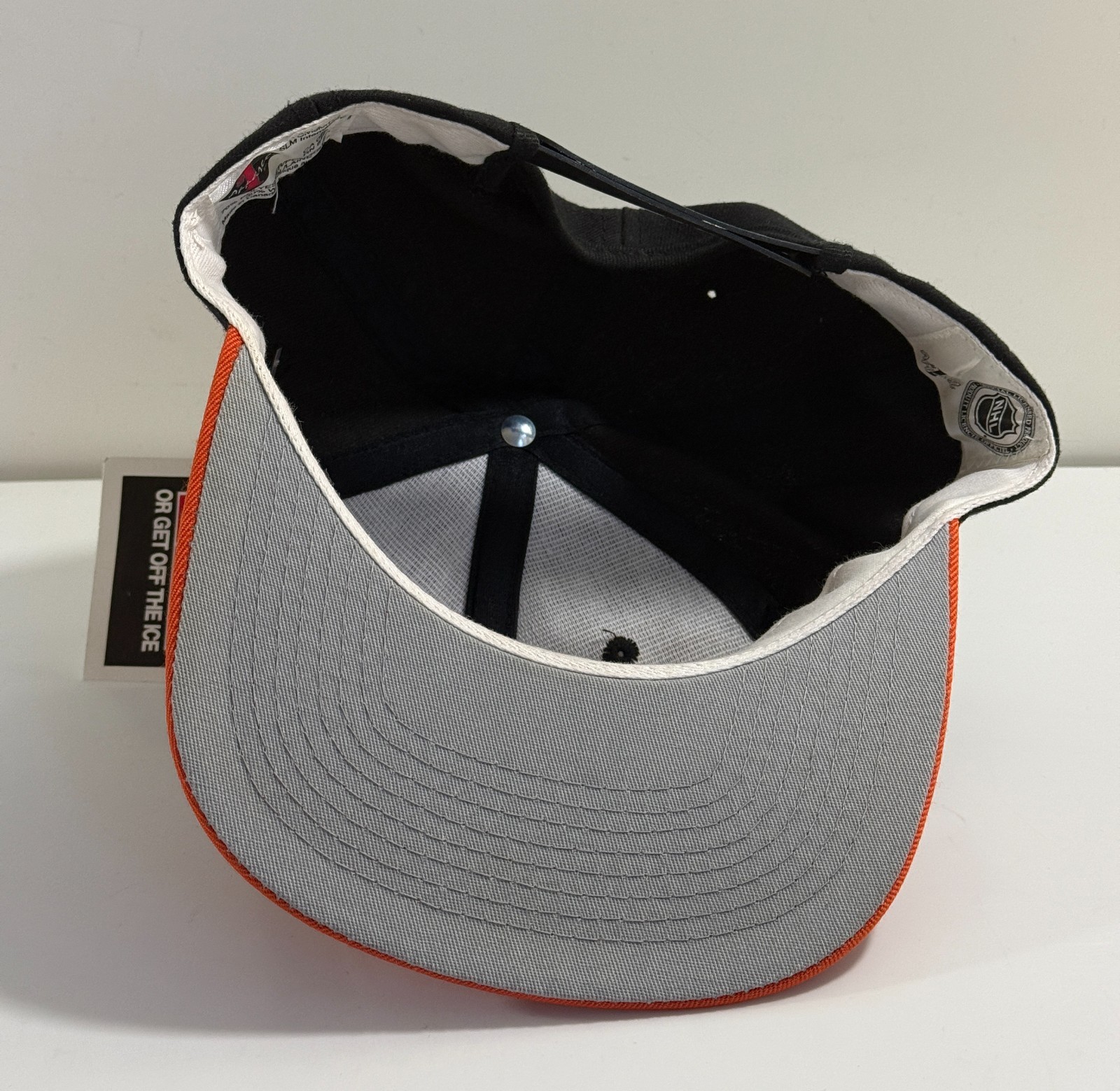 CCM NHL ‘Game On’ Snapback Hat Cap Wool Black Orange Lockout Vintage 90s