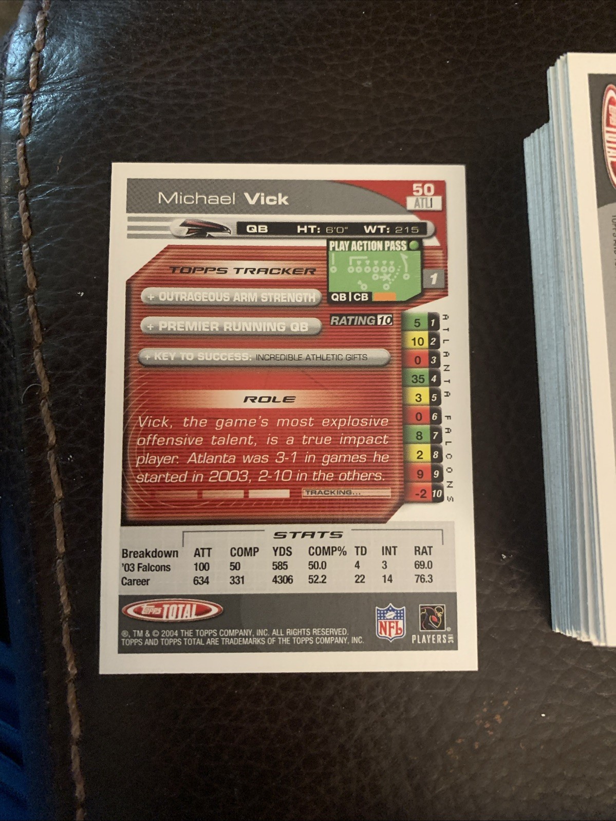 2004 Topps Total Michael Vick #50 Atlanta Falcons