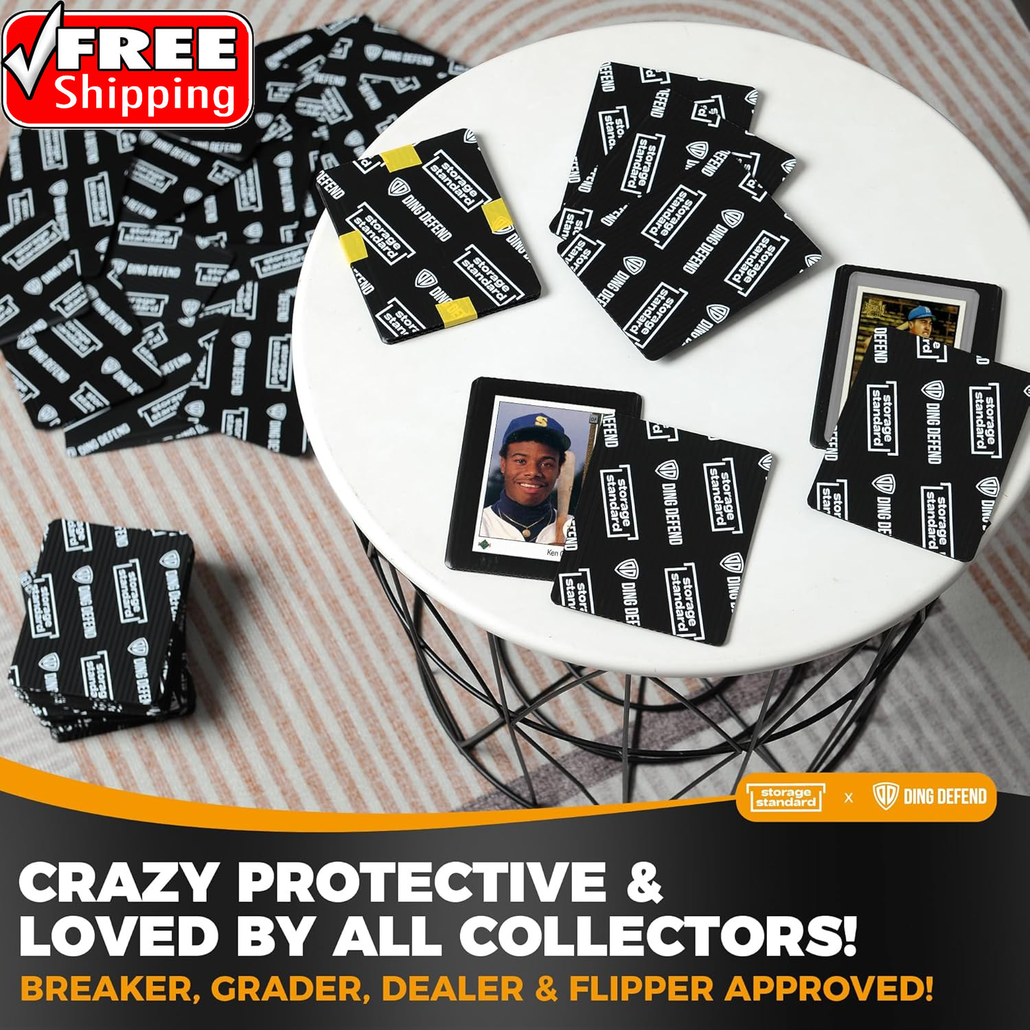 Ding Defend 110-Pack Trading Card Protector Shipping – 3.5 X 4.5 Inch Black Hobb