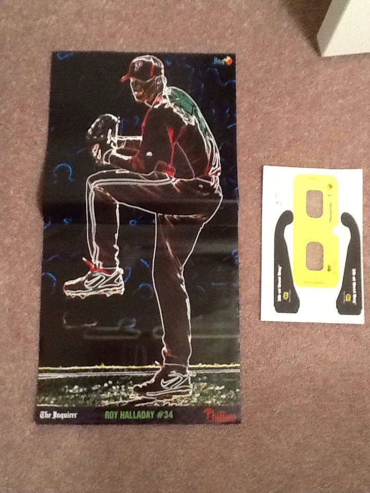 21 X 10.5 IN. MLB Phillies Roy Halladay #34 3-D POSTER By Phila Inquirer