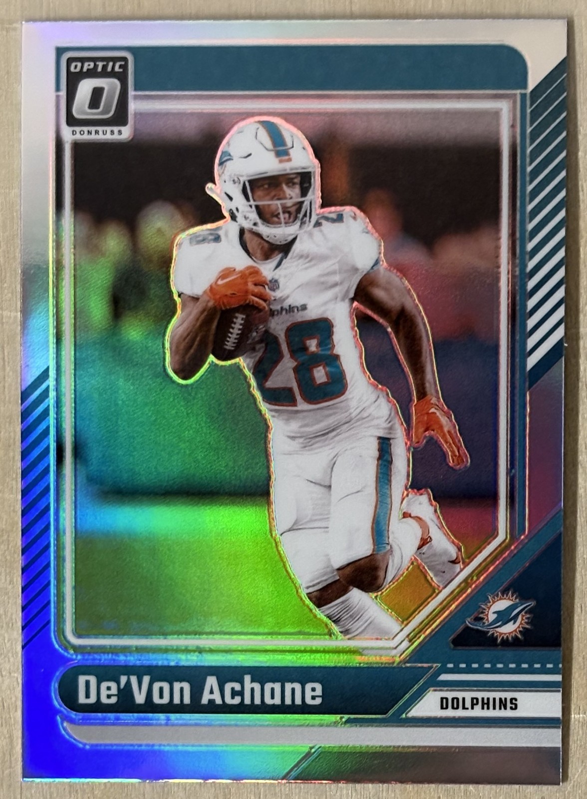 De’Von Achane Refractor, Holo, Prizm, Silver, Mosaic, and Base-Pick Your Card!