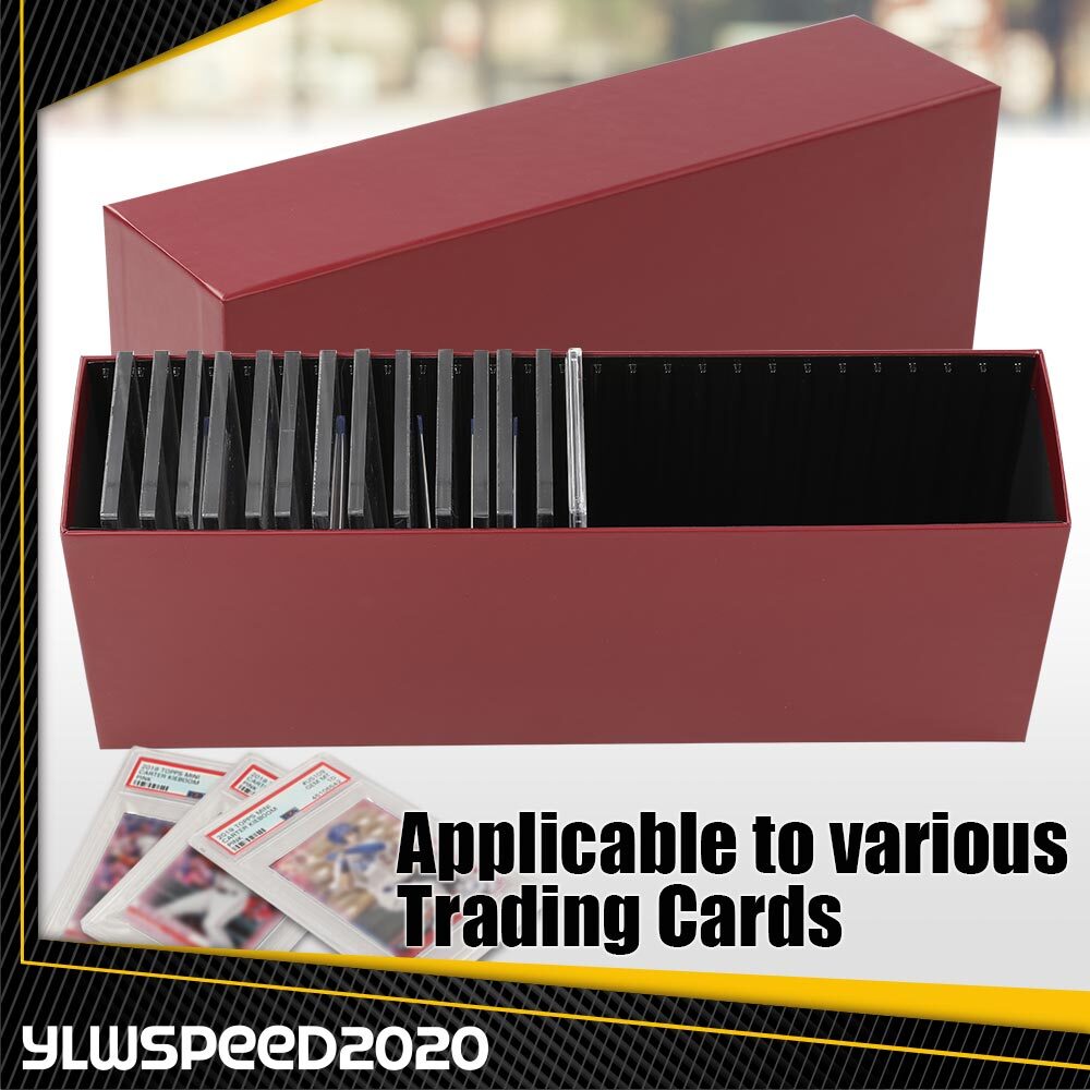 Wine Red Storage Case w/ Slots Option For Graded Card Slab Box Holder