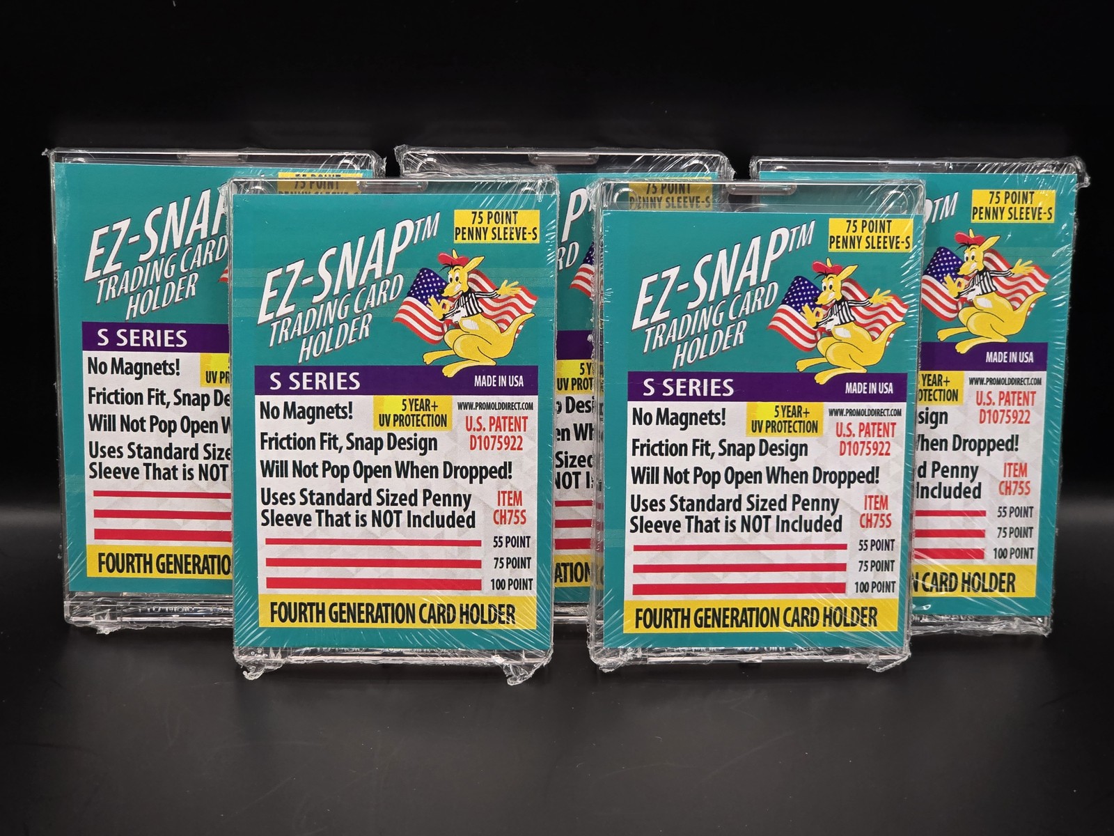 5x Pro Mold 75 Pt. 4th Gen EZ-Snap Card Holders S-Series with Sleeve – USA