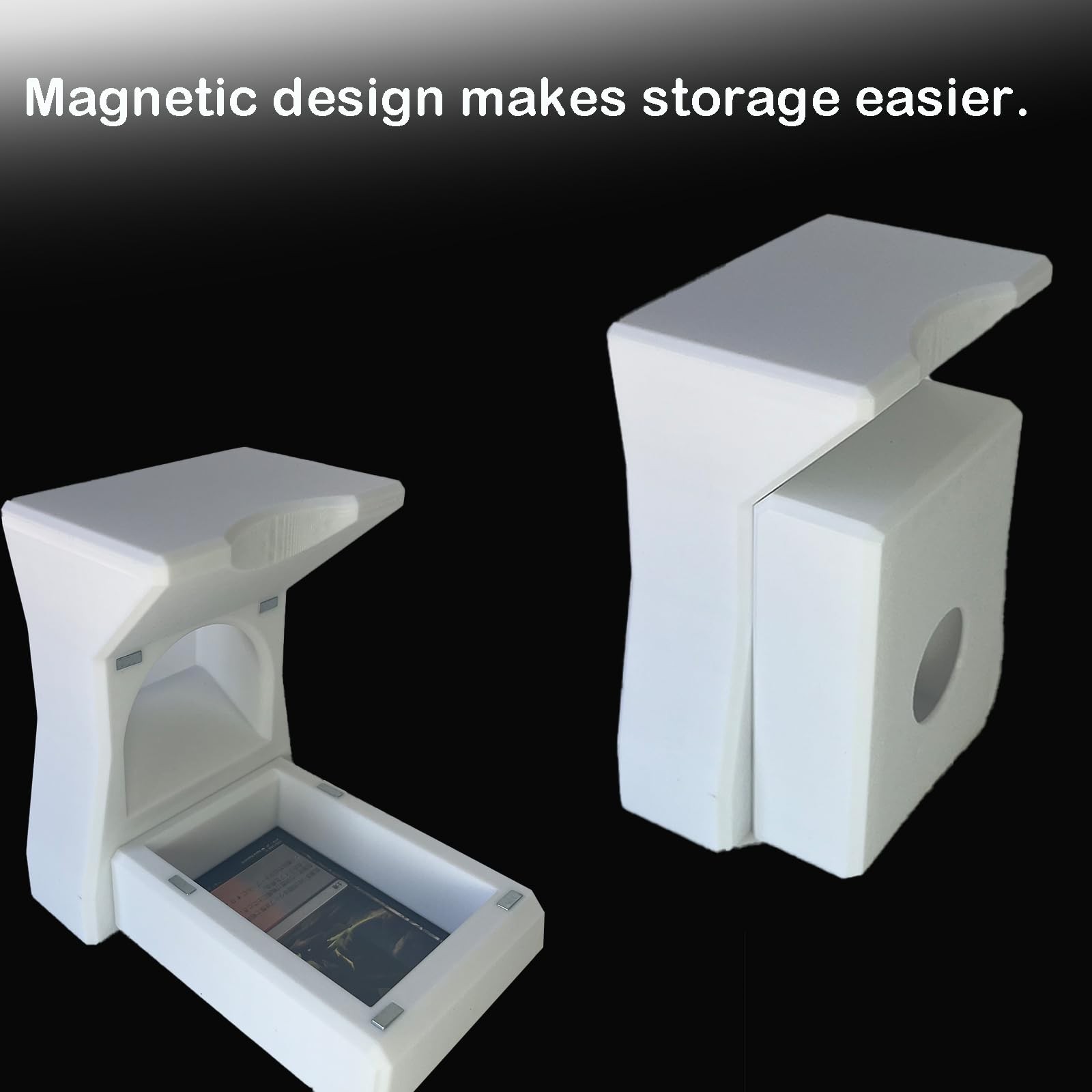 Trading Card Scanner Stand, Detachable Portable Holder with Card Box & Storage B