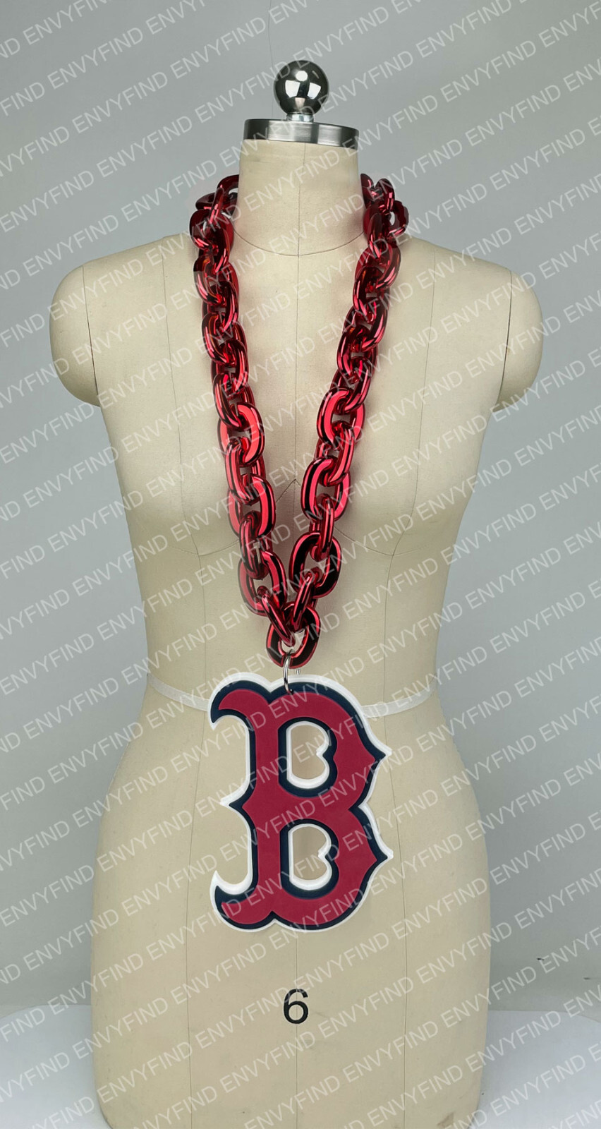 New MLB BOSTON RED SOX RED Jumbo Big Fan Chain Necklace Foam MI USA