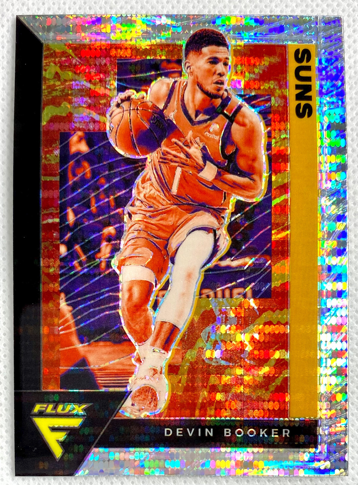 2020-21 Panini Flux Devin Booker Silver Pulsar Prizm Card #140 SP Phoenix Suns