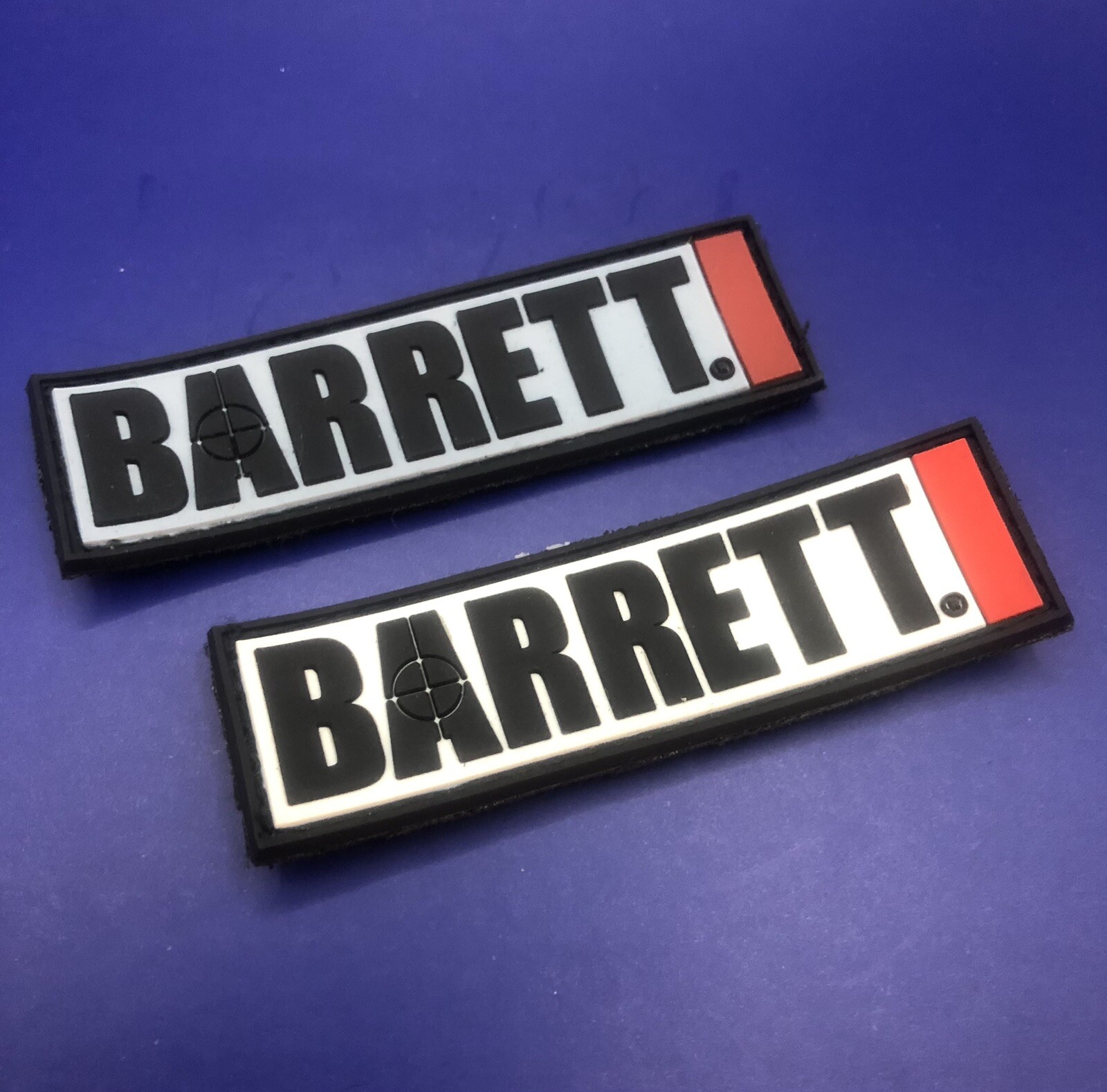 Barrett Firearms 1”x3” White Background hook back (white) PVC PATCH